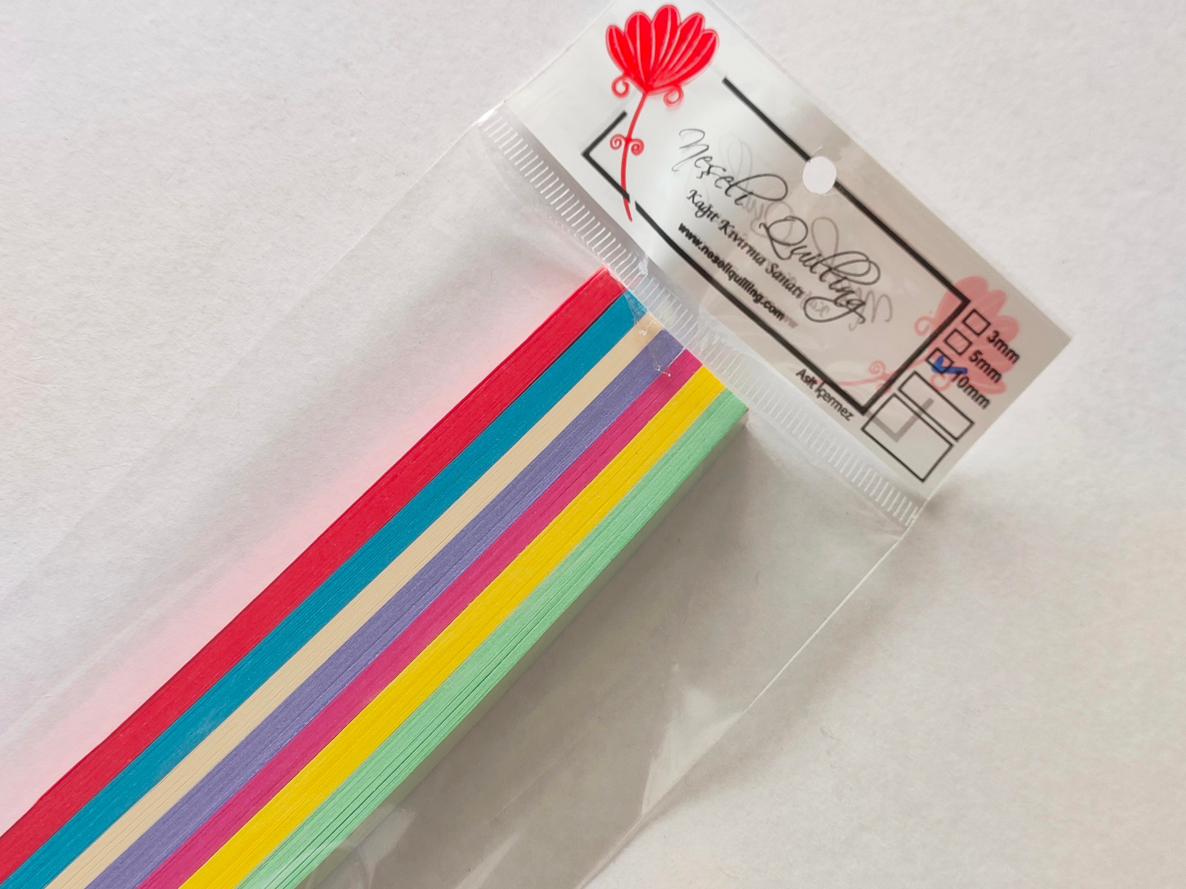 10mm MİNİ KARIŞIK 7 RENKLİ 175 ADET 25cm QUILLING KAĞIT ŞERİT