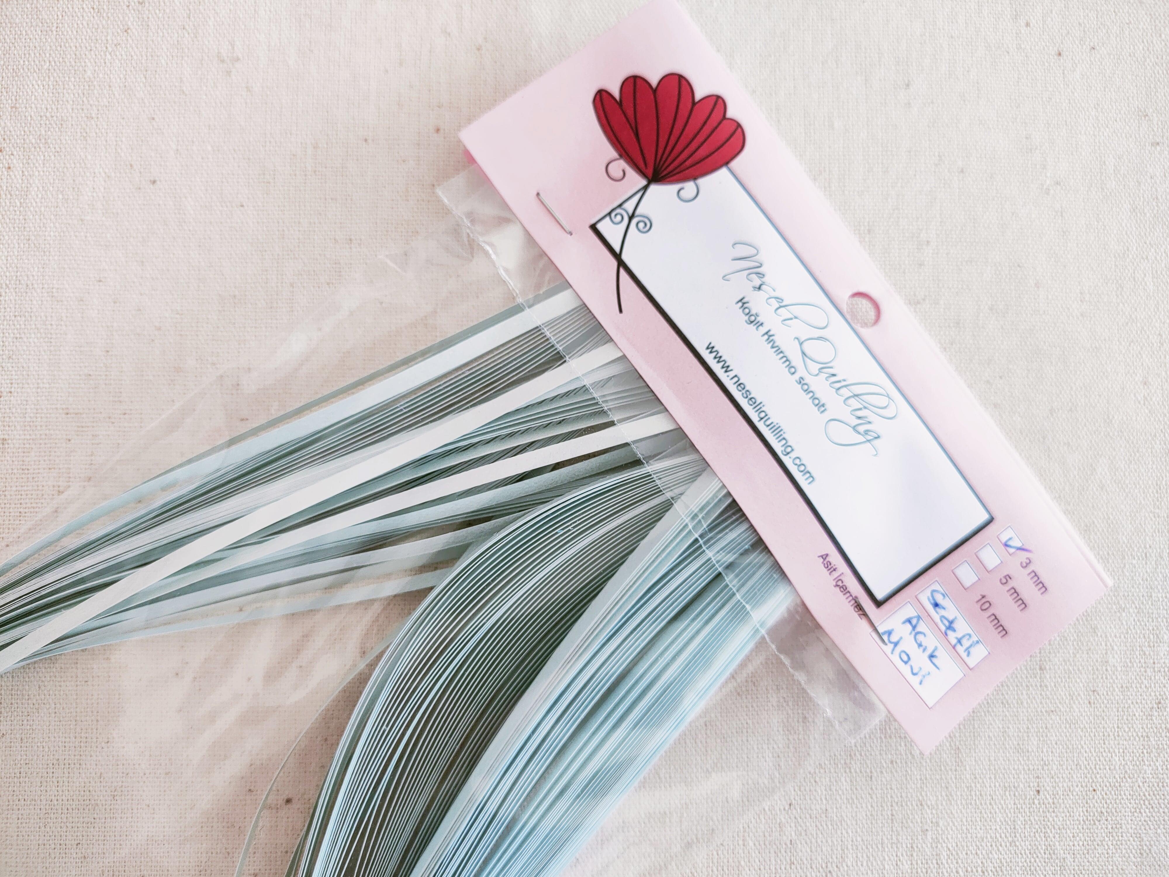 3mm Açık Mavi Sedefli Quilling Kağıt Şerit