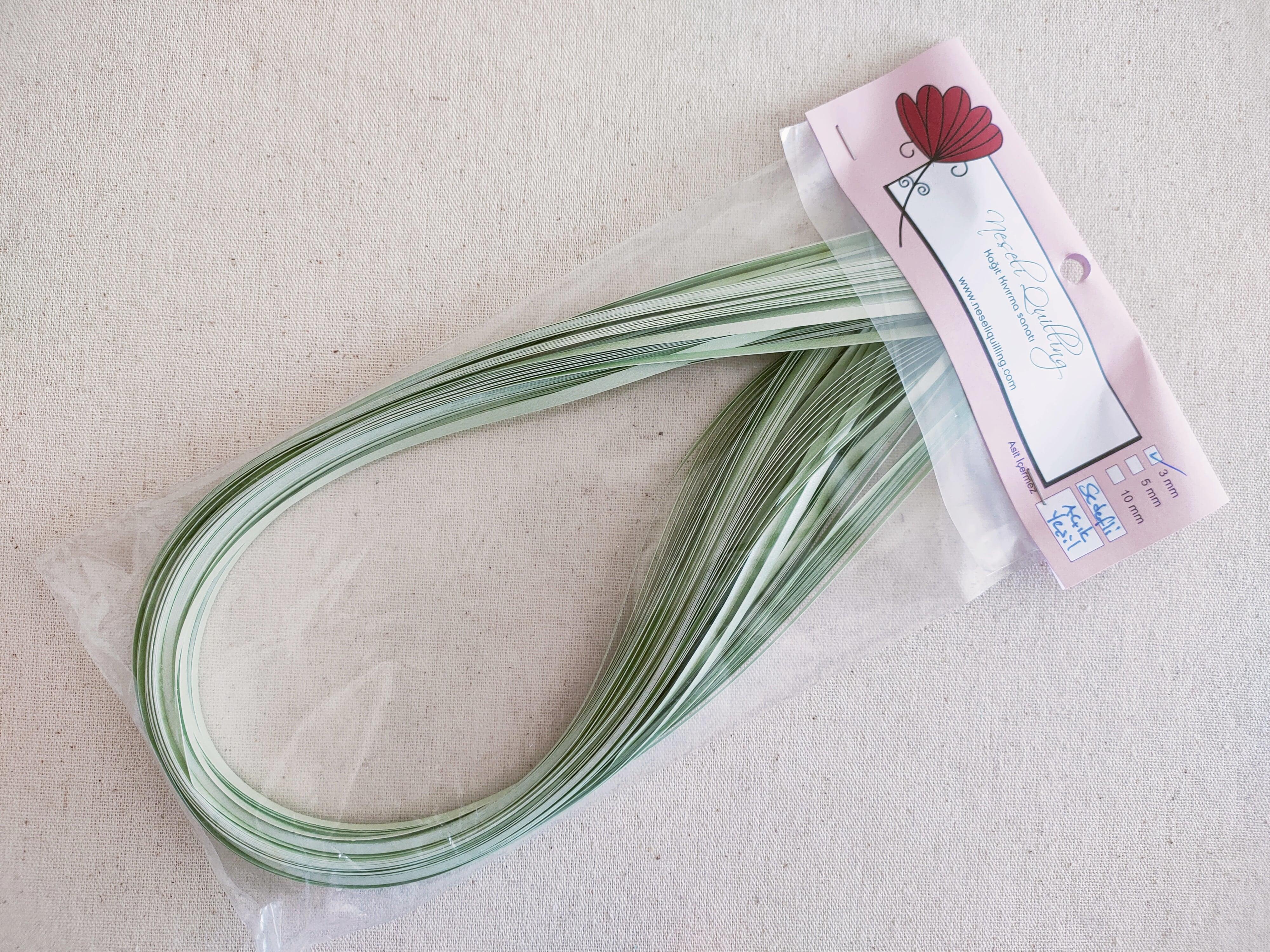 3mm Açık Yeşil Sedefli Quilling Kağıt Şerit