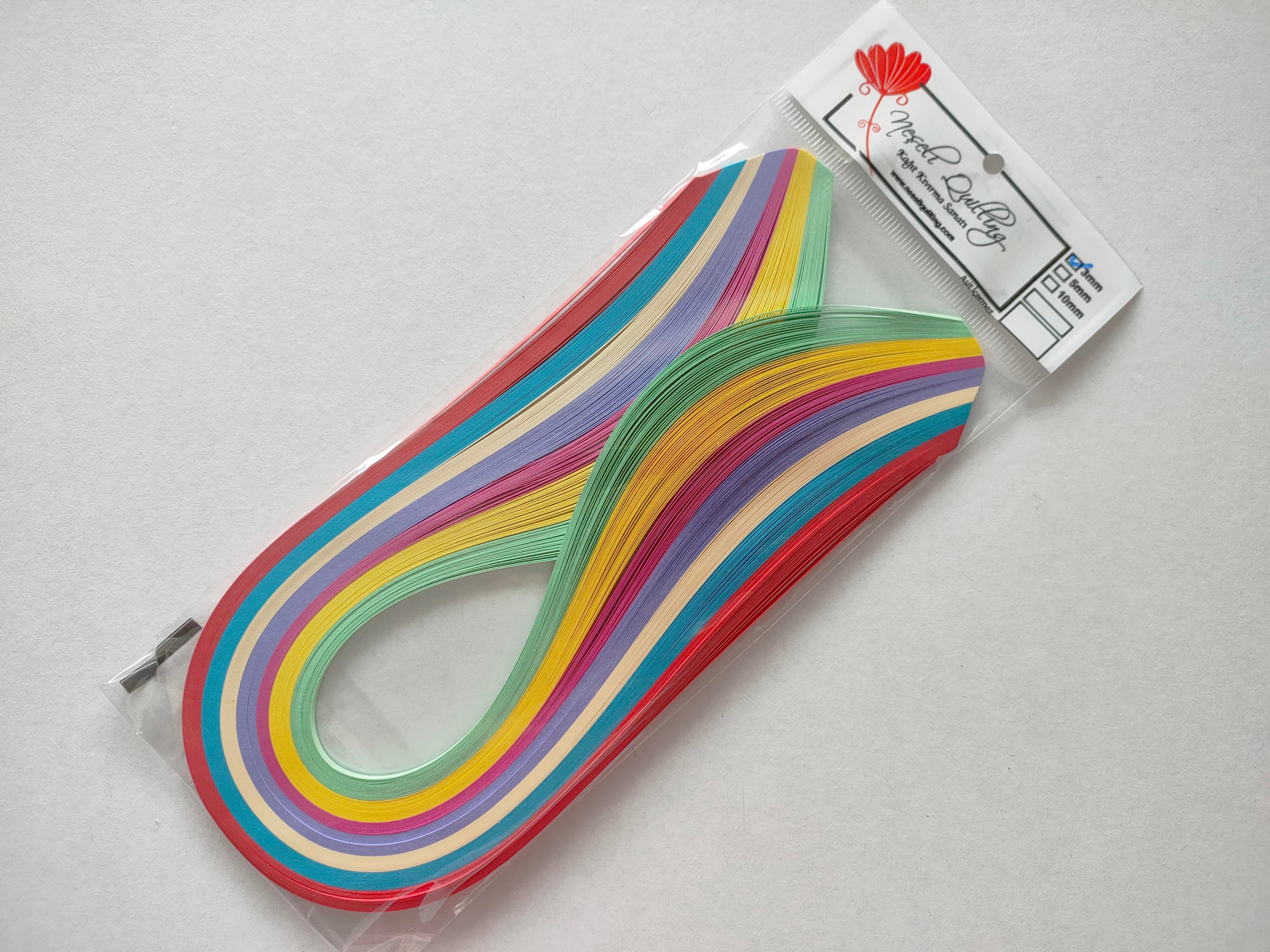 3mm  Karışık Renkli Quilling Kağıt Şerit