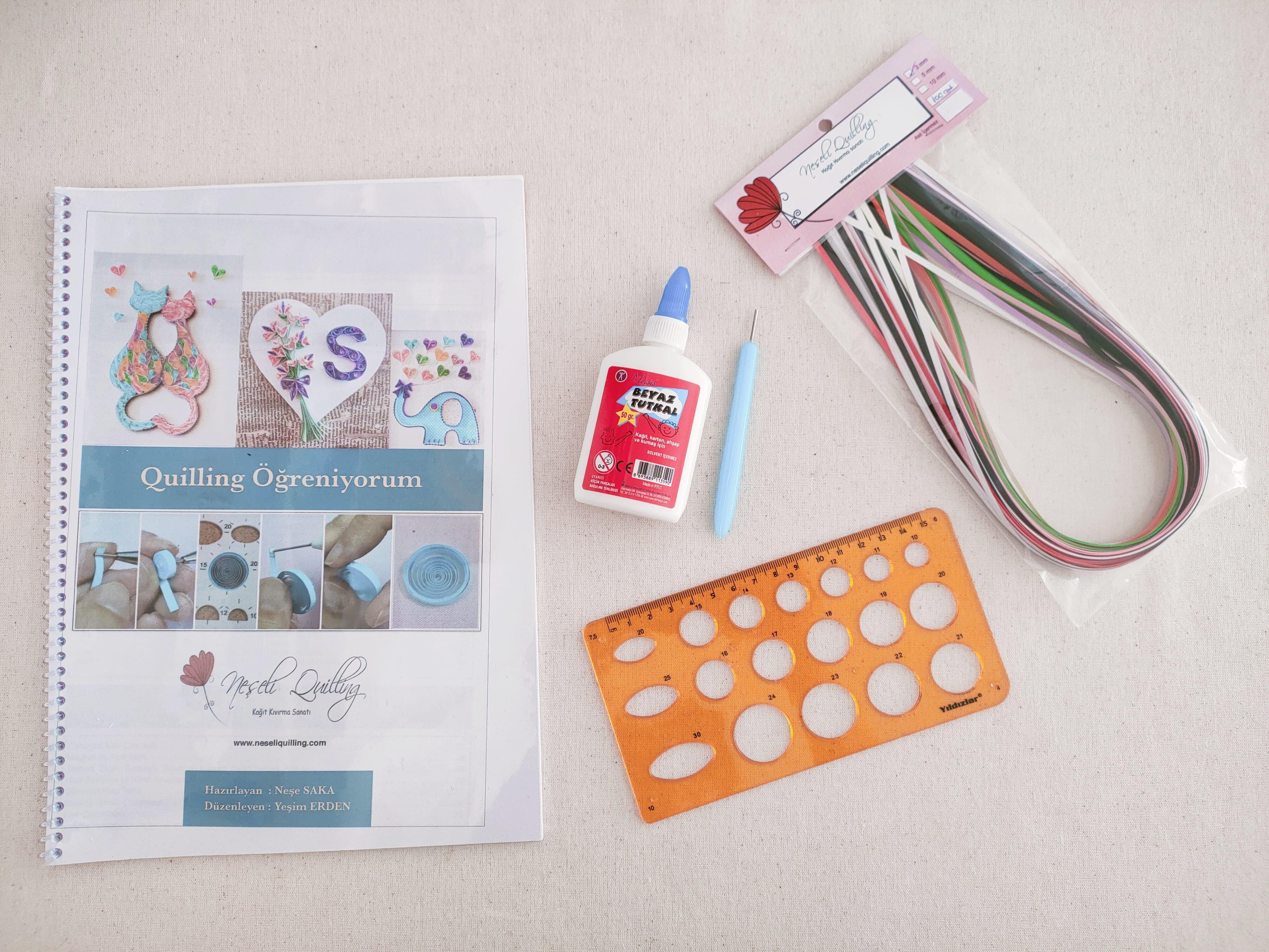 3mm Kitapçıklı Temel Quilling Öğreniyorum Seti