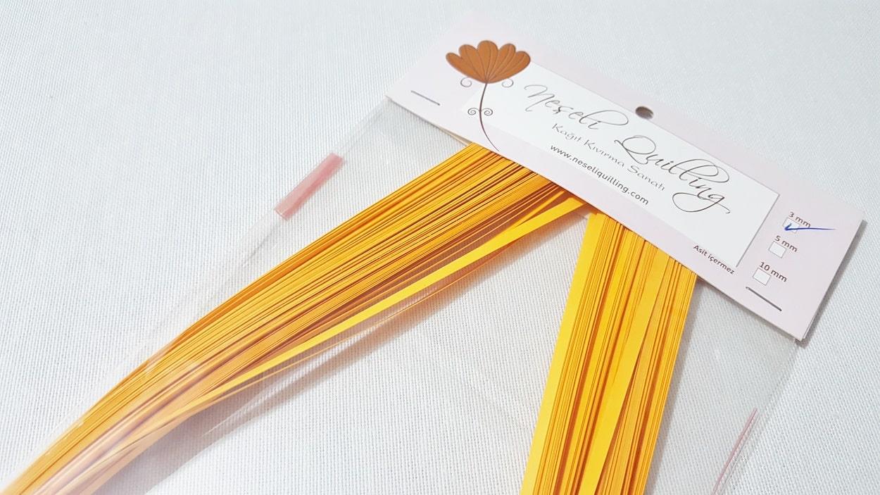3mm Koyu Altın Sarı Quilling Kağıt Şerit
