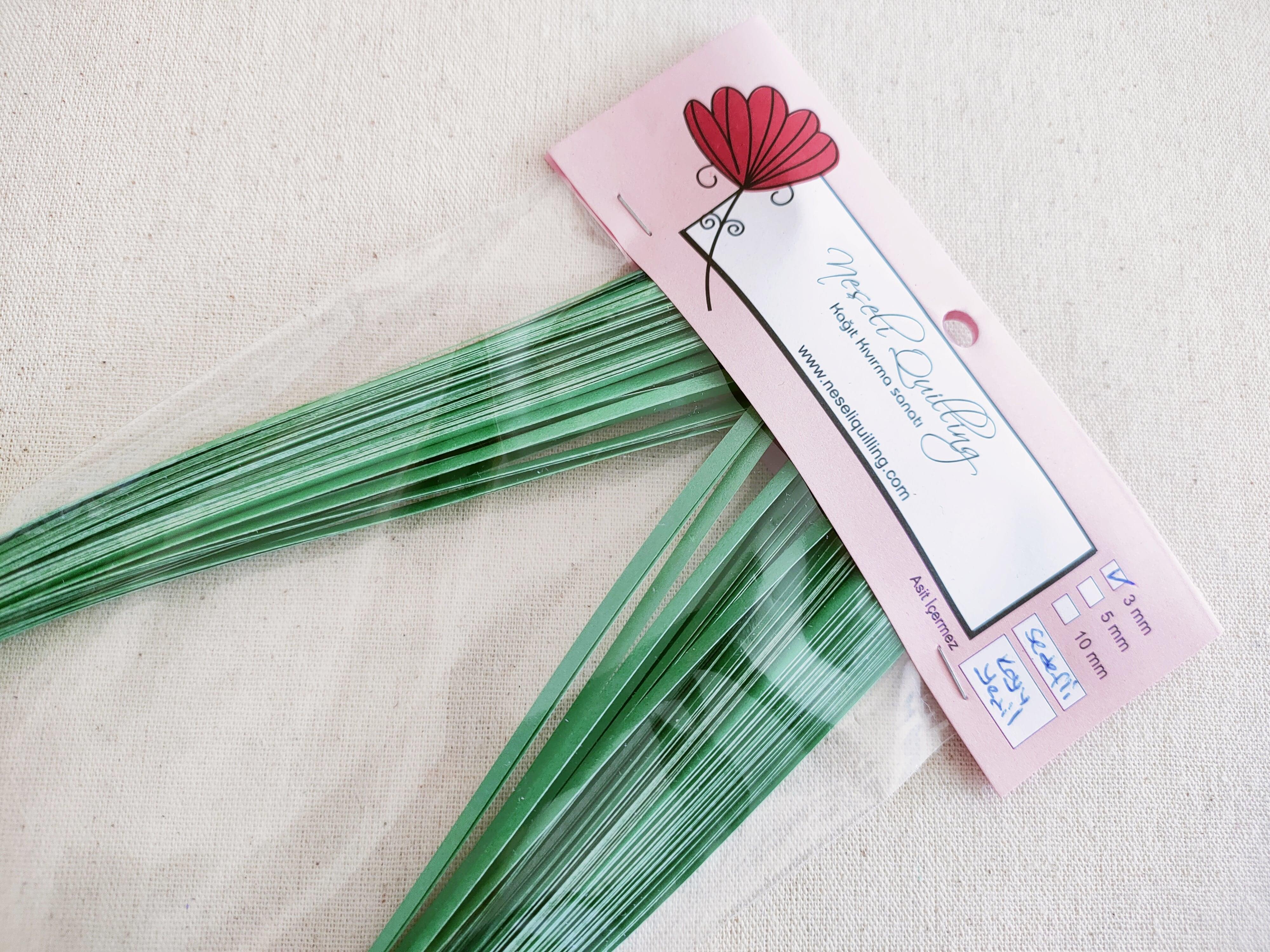 3mm Koyu Yeşil Quilling Kağıt Şerit