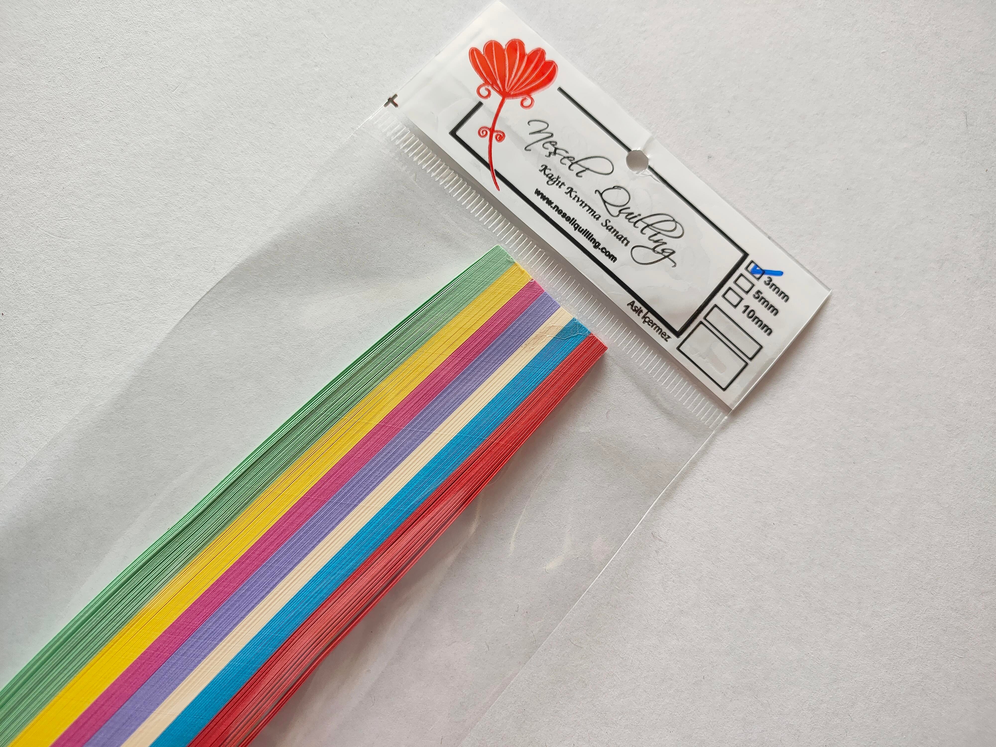 3mm MİNİ KARIŞIK 7 RENKLİ 175 ADET 25cm QUILLING KAĞIT ŞERİT