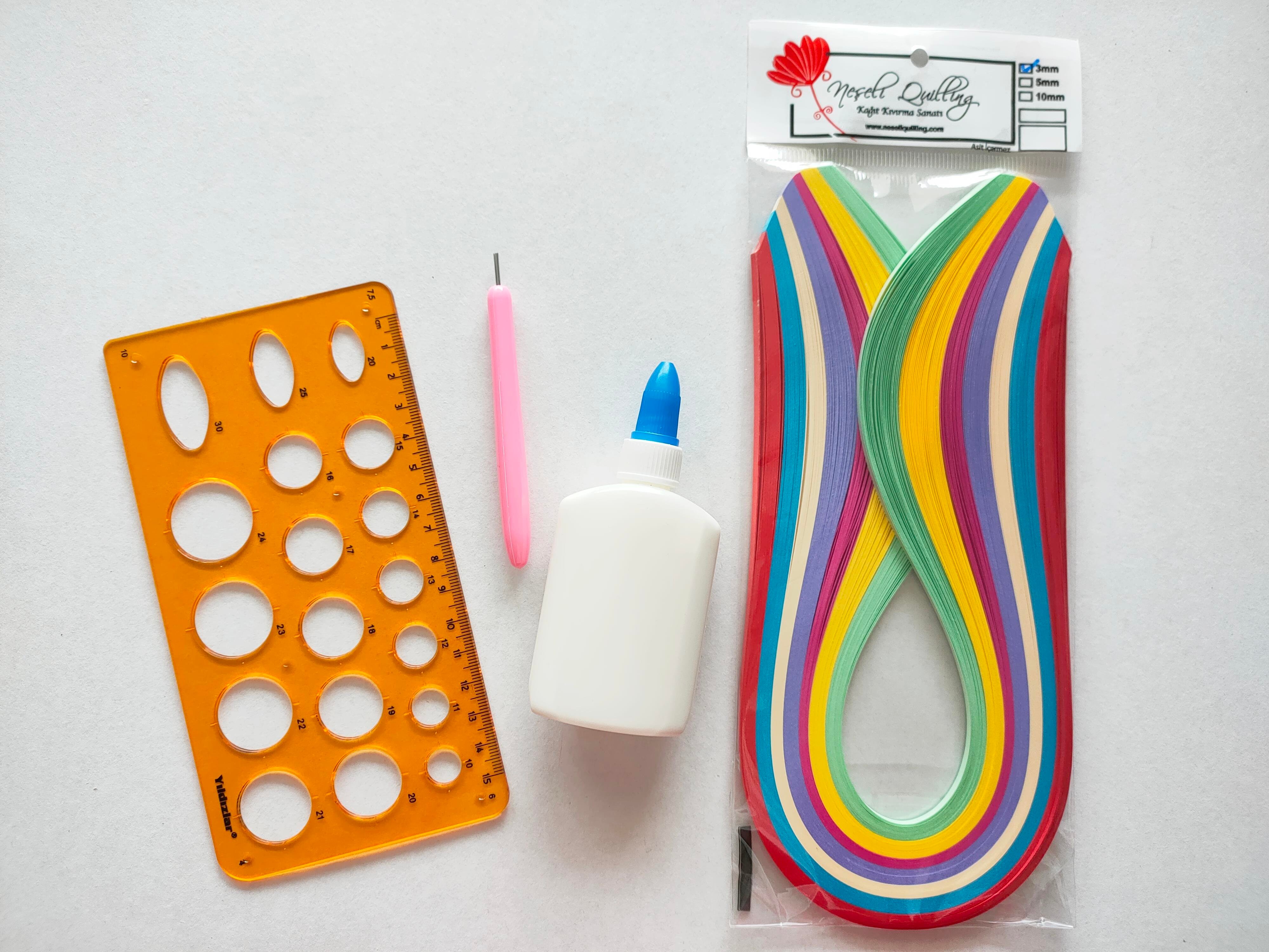 3mm QUILLING BAŞLANGIÇ SETİ - 175 ADET- 7 RENKLİ