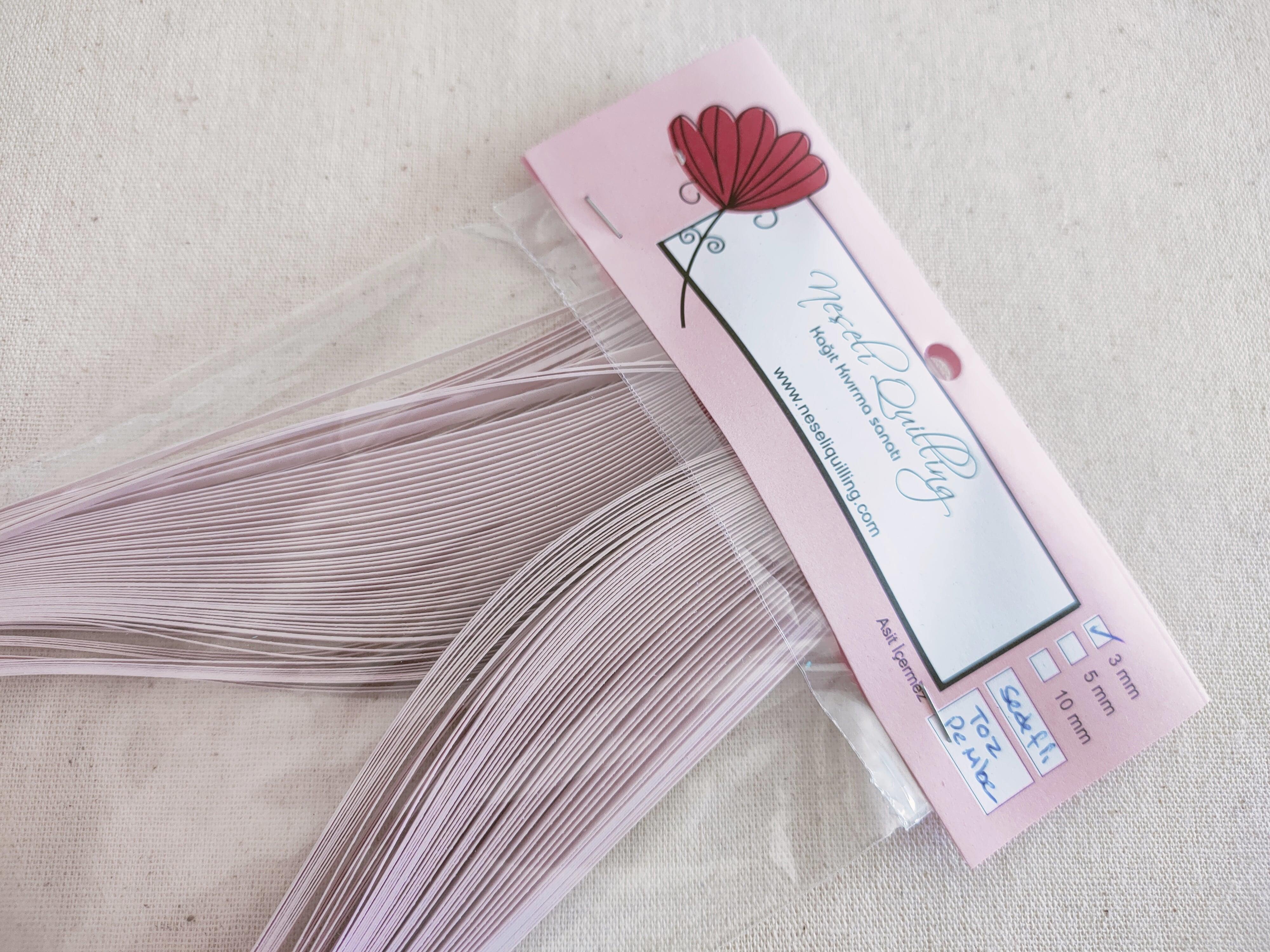 3mm Toz Pembe Sedefli Quilling Kağıt Şerit
