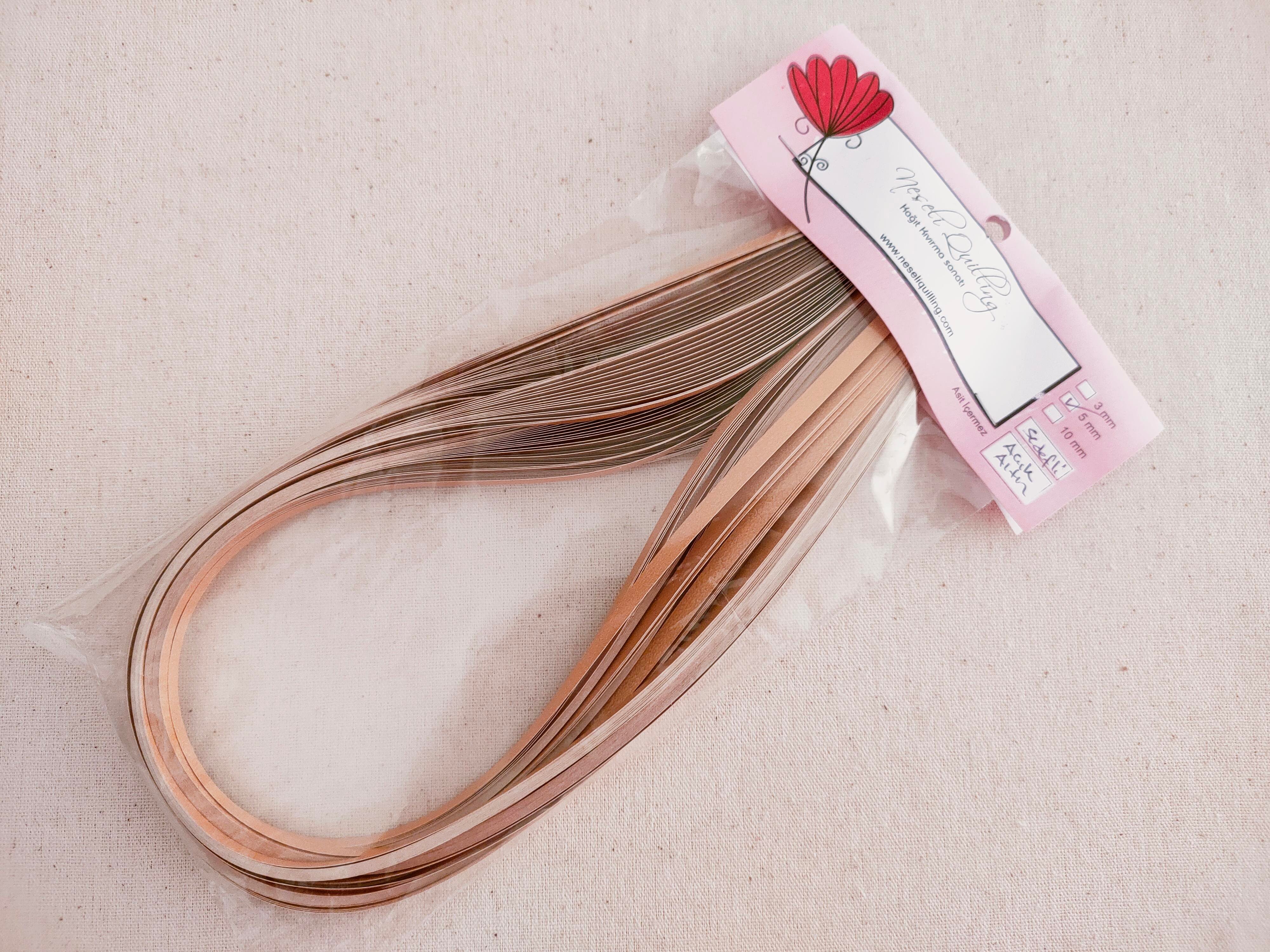 5mm Açık Altın Sarı Quilling Kağıt Şerit