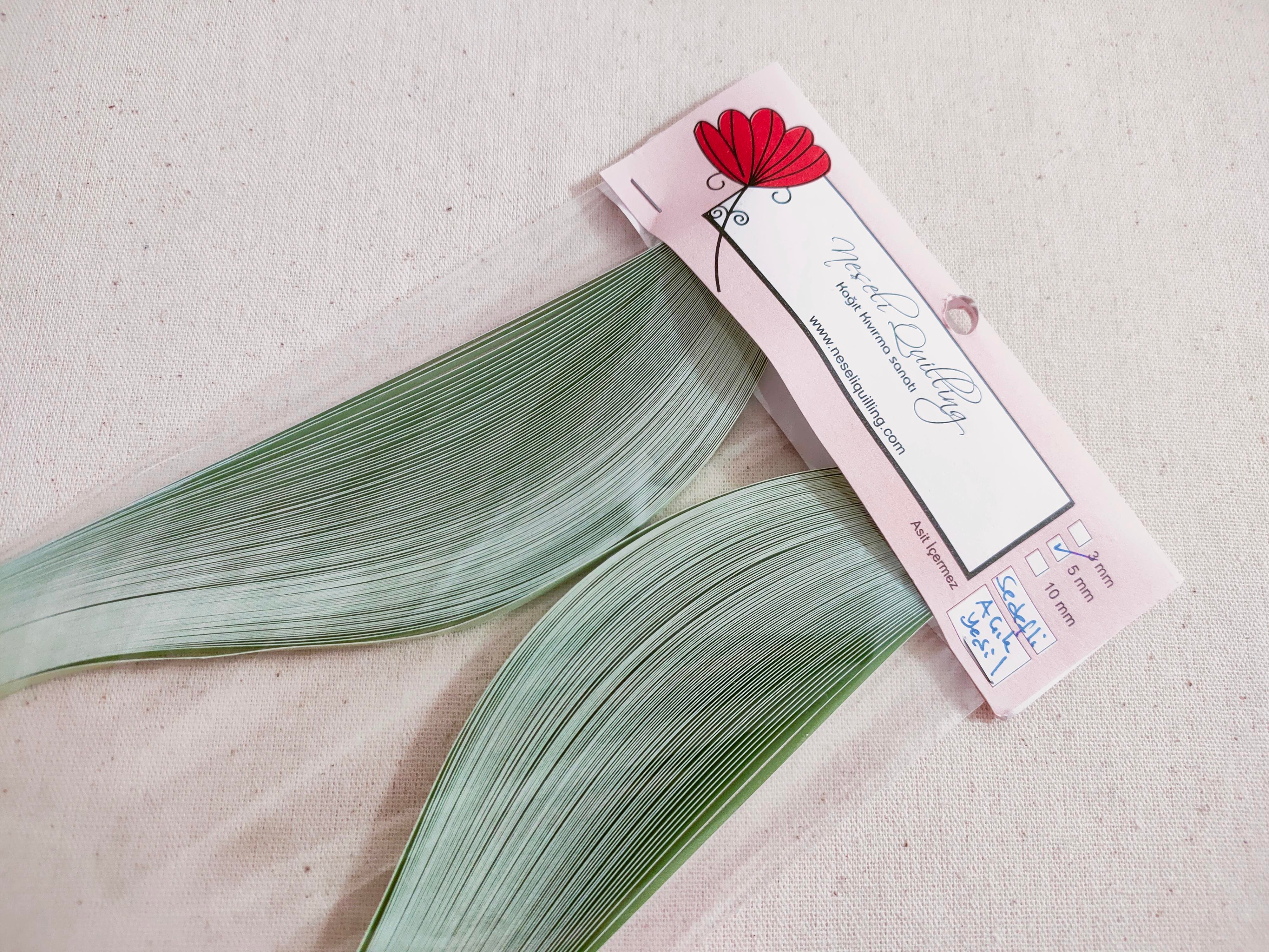 5mm Açık Yeşil Quilling Kağıt Şerit