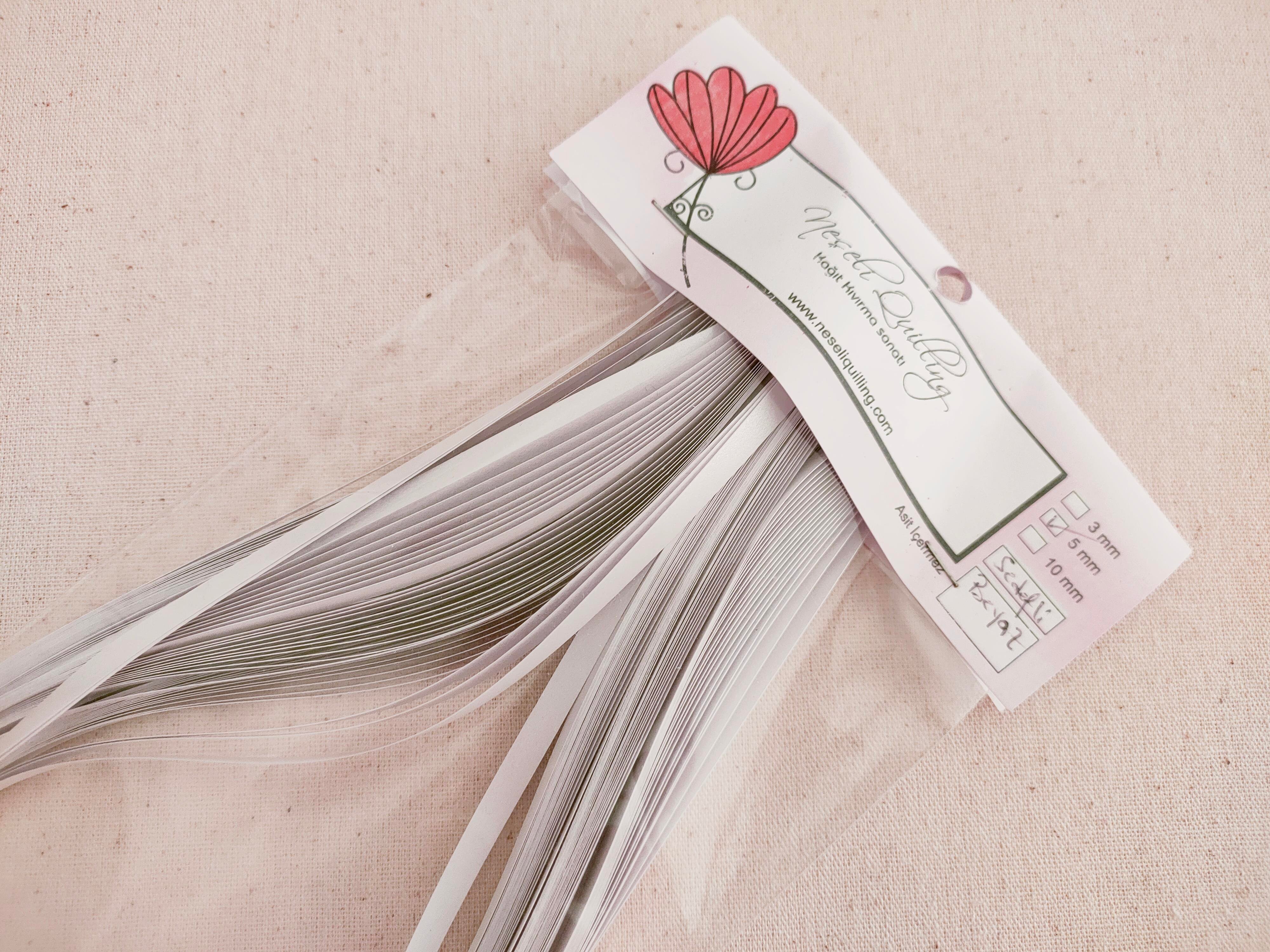 5mm Beyaz Sedefli Quilling Kağıt Şerit