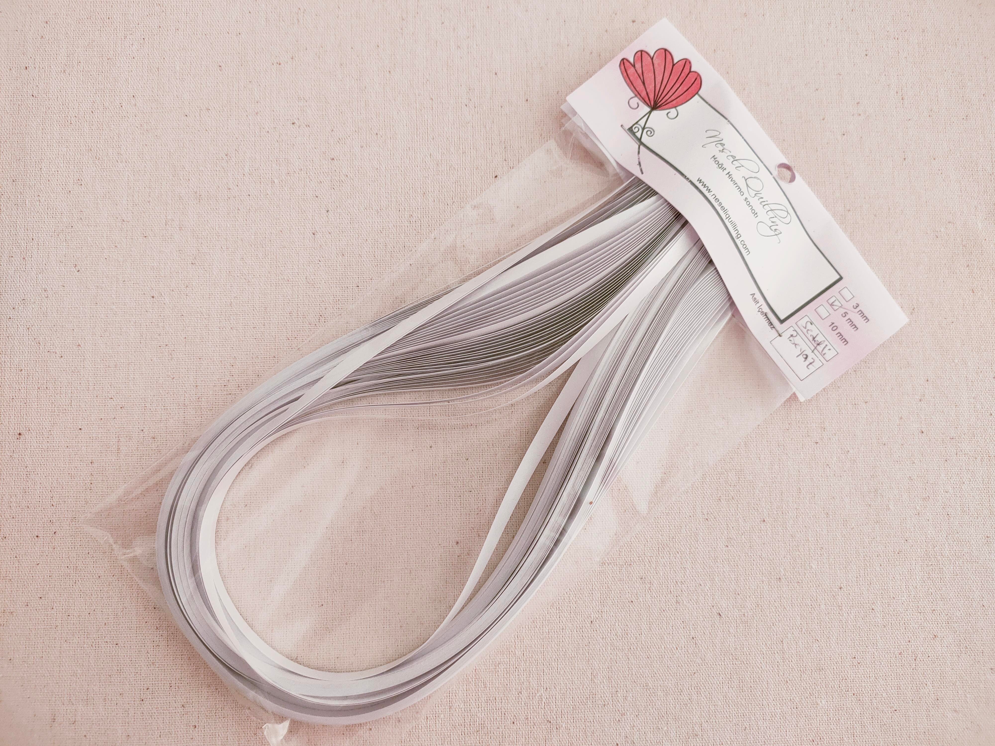 5mm Beyaz Sedefli Quilling Kağıt Şerit