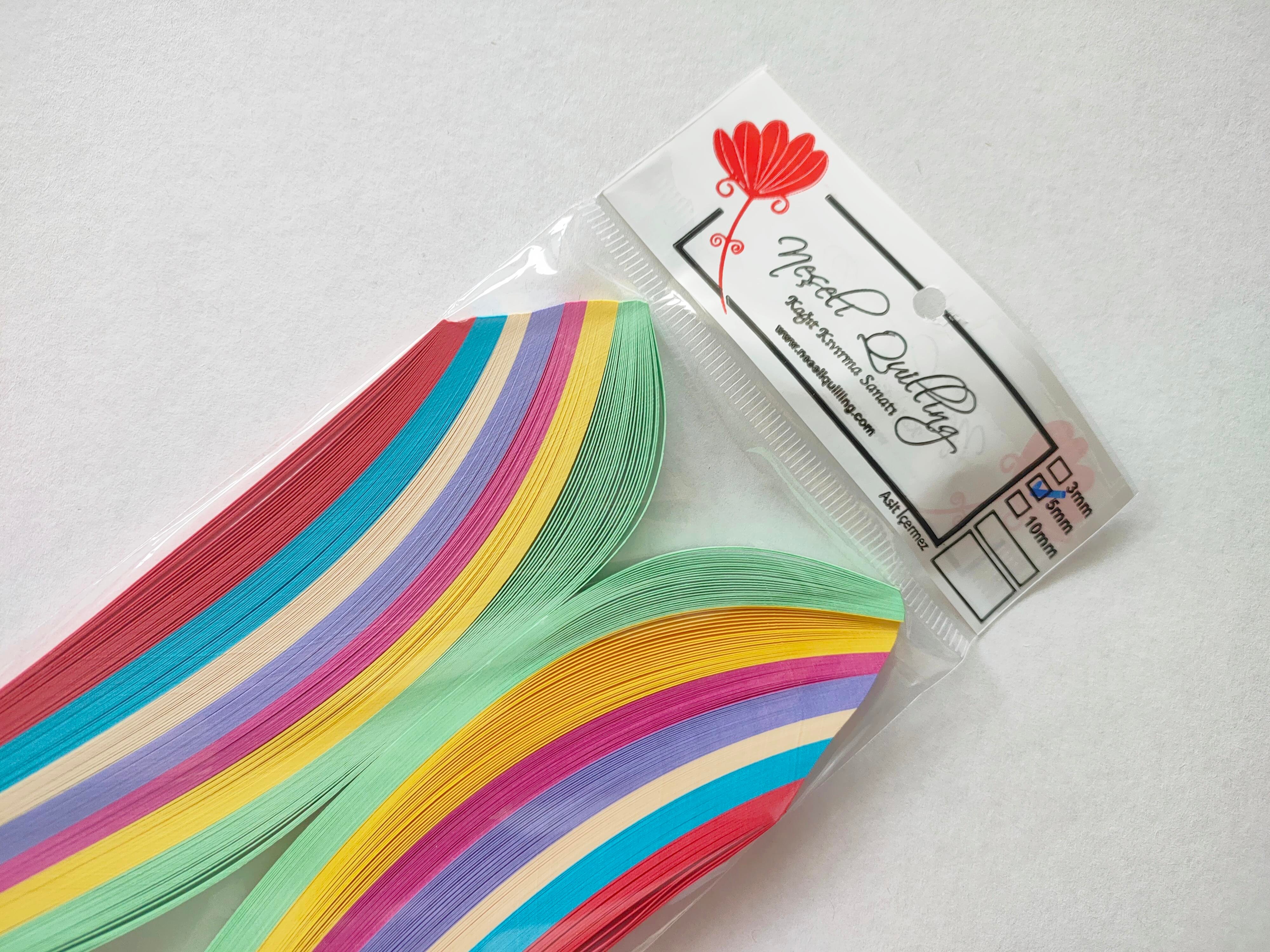 5mm KARIŞIK 7 RENKLİ 175 ADET QUILLING KAĞIT ŞERİT