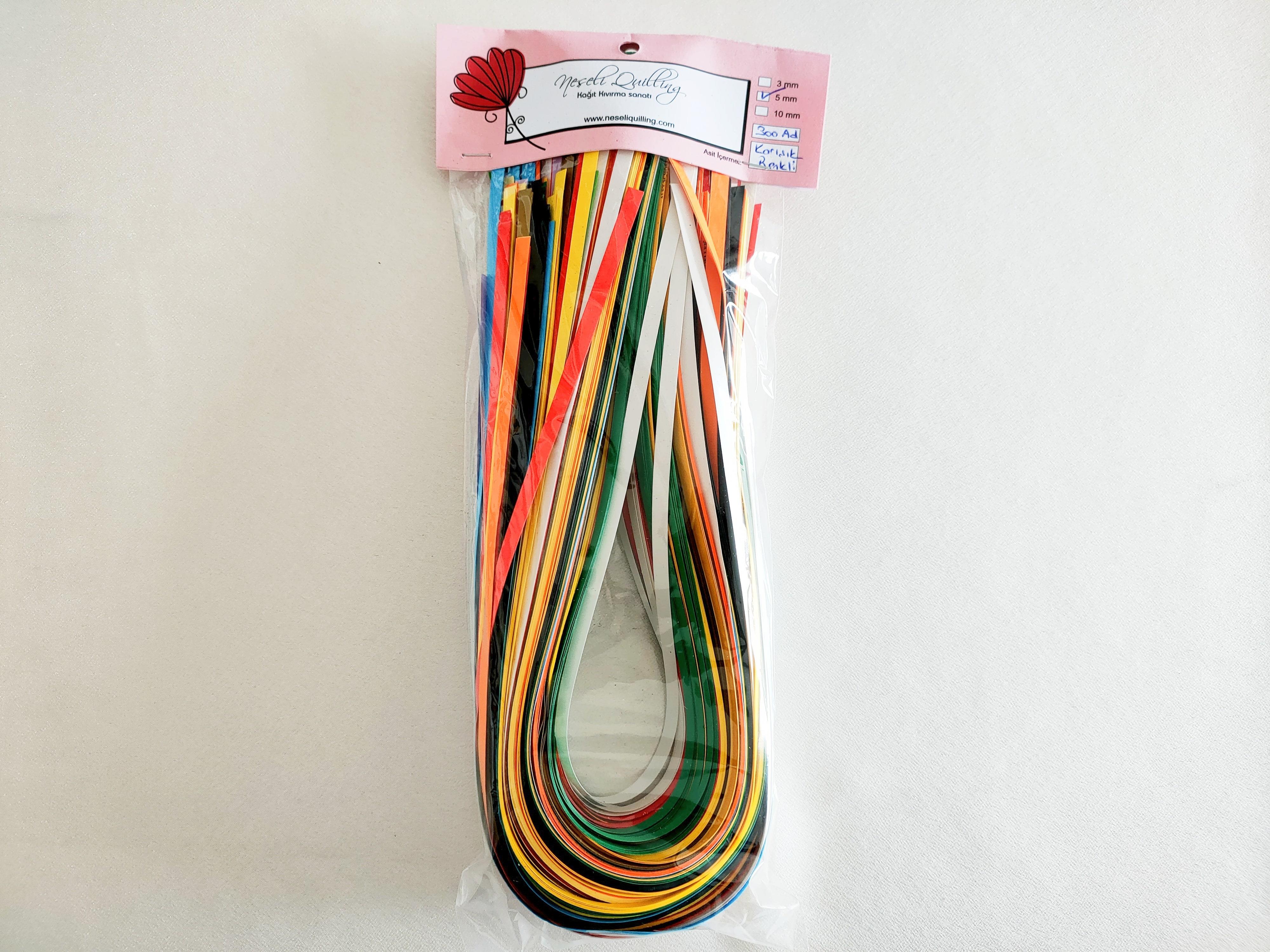 5mm Karışık Renkli Quilling Kağıt Şerit