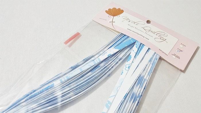 5mm Mavi Desenli Quilling Kağıt Şerit