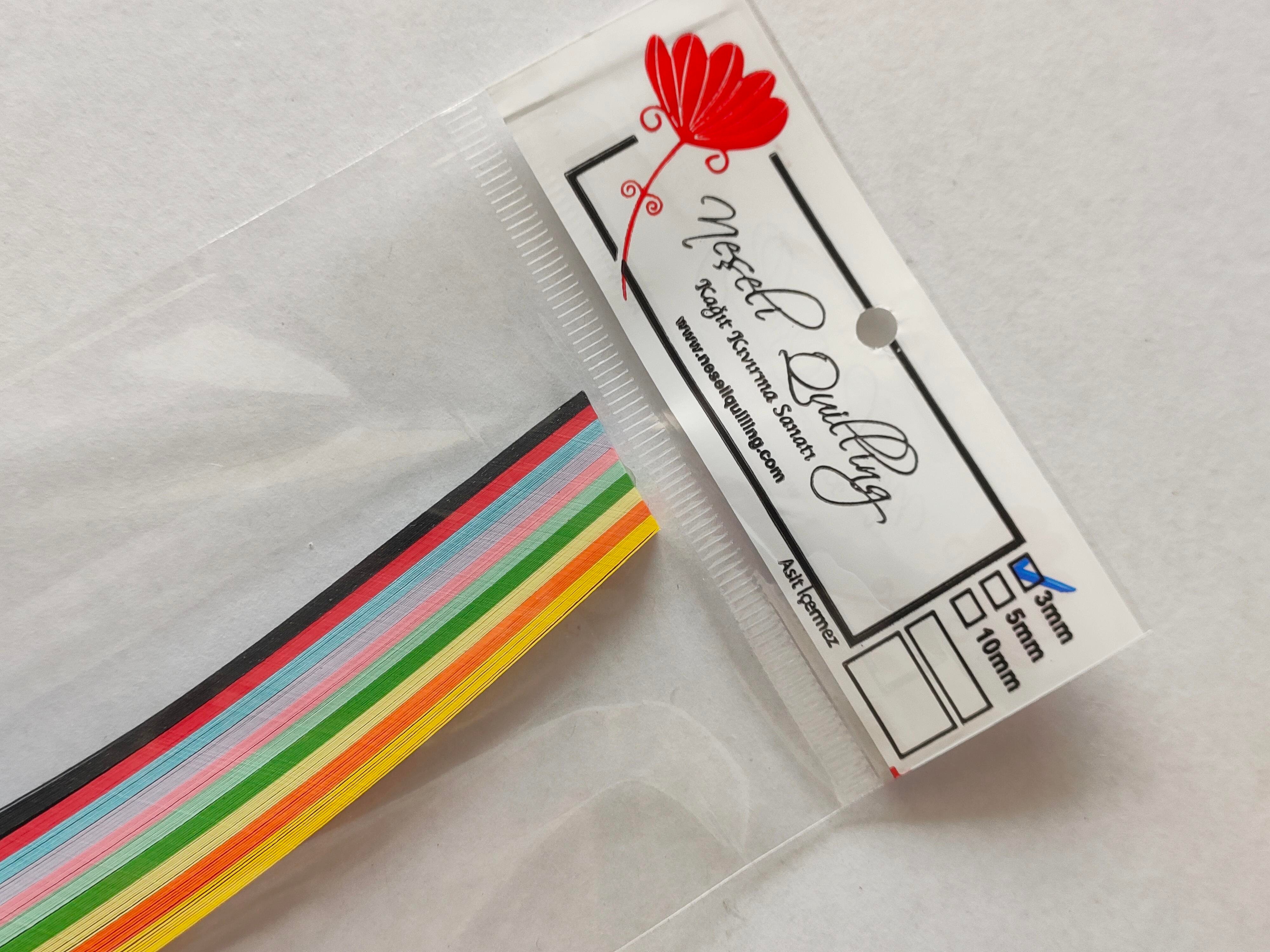 5mm MİNİ KARIŞIK  10 RENKLİ 100 ADET QUILLING KAĞIT ŞERİT