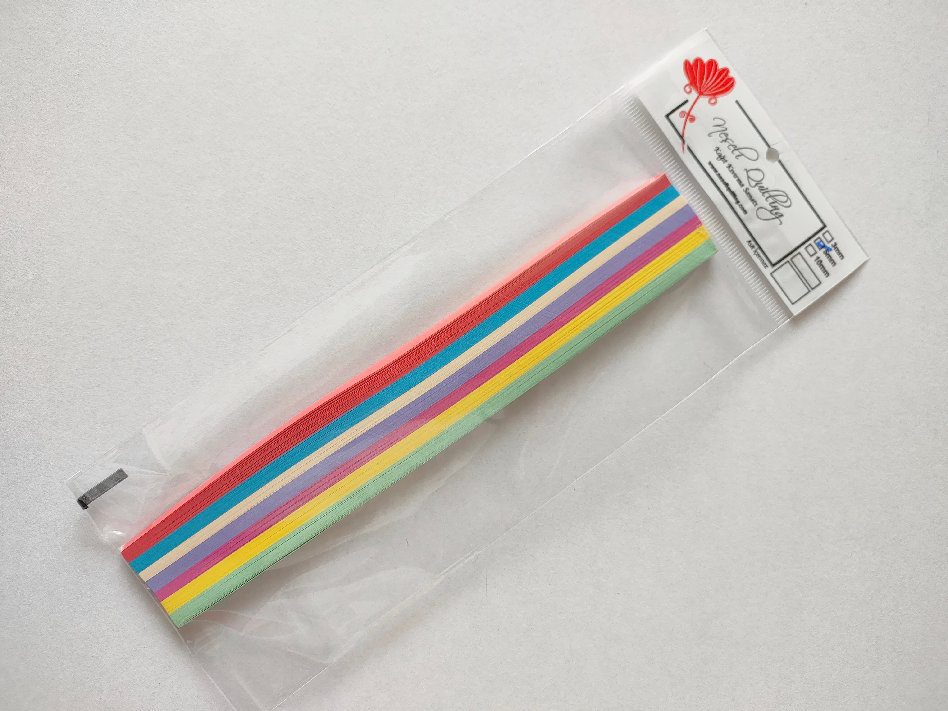 5mm MİNİ KARIŞIK 7 RENKLİ 175 ADET 25CM QUILLING KAĞIT ŞERİT