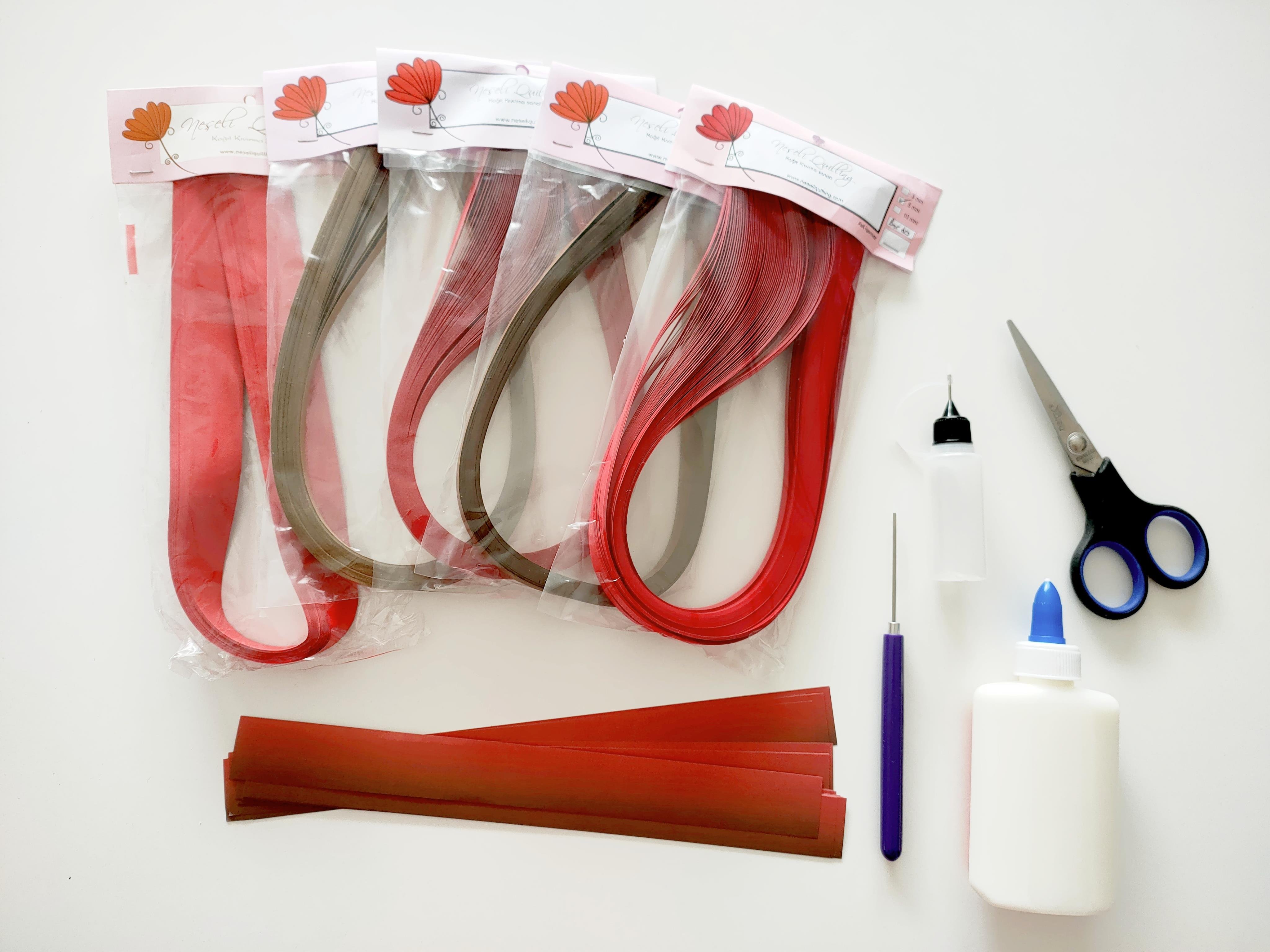 Kahve Renk Geçişli Quillimg Kağıt Seti (Aletli)