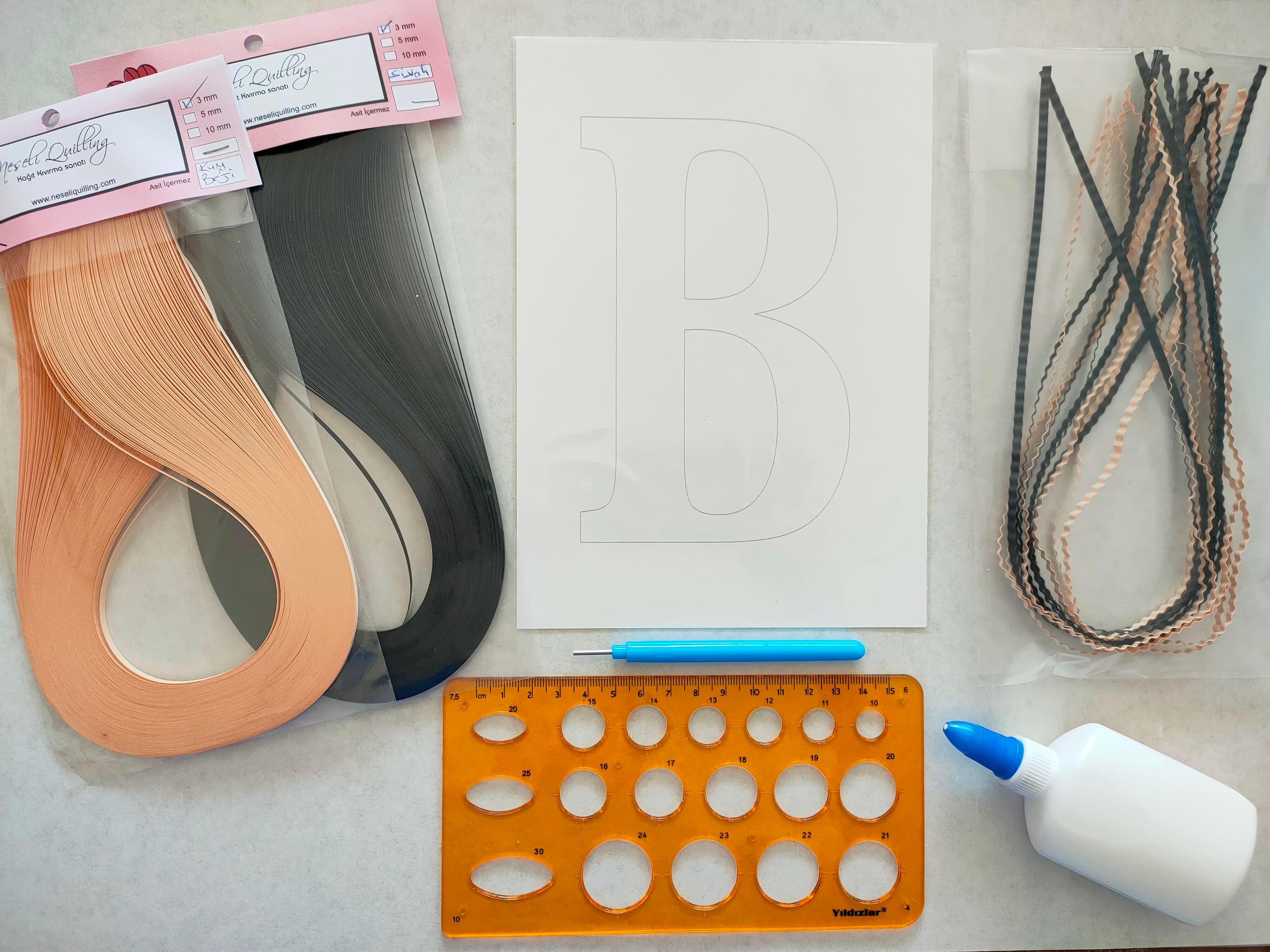 Quilling B Harfi VİDEOLU Başlangıç Kiti