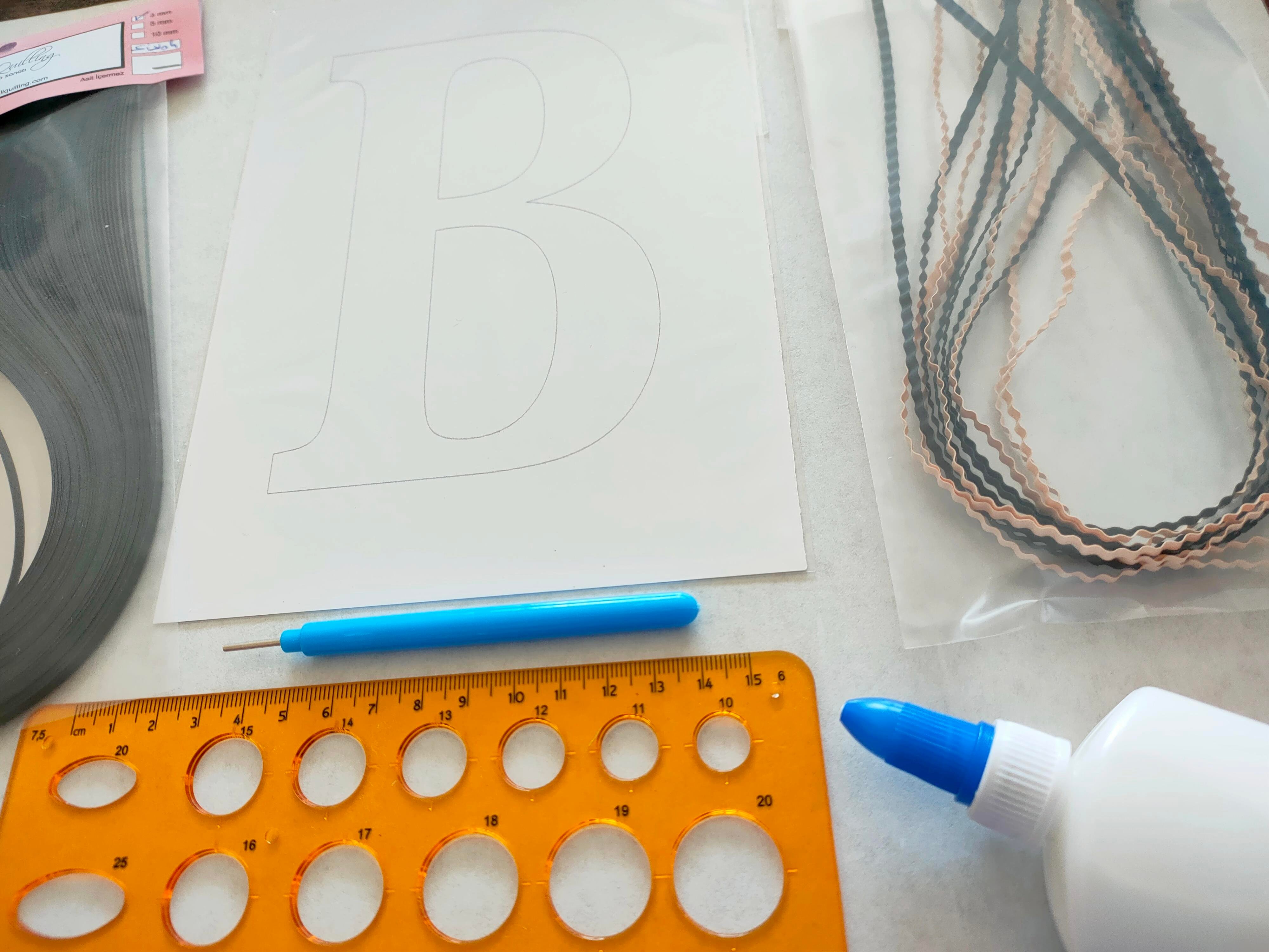 Quilling B Harfi VİDEOLU Başlangıç Kiti