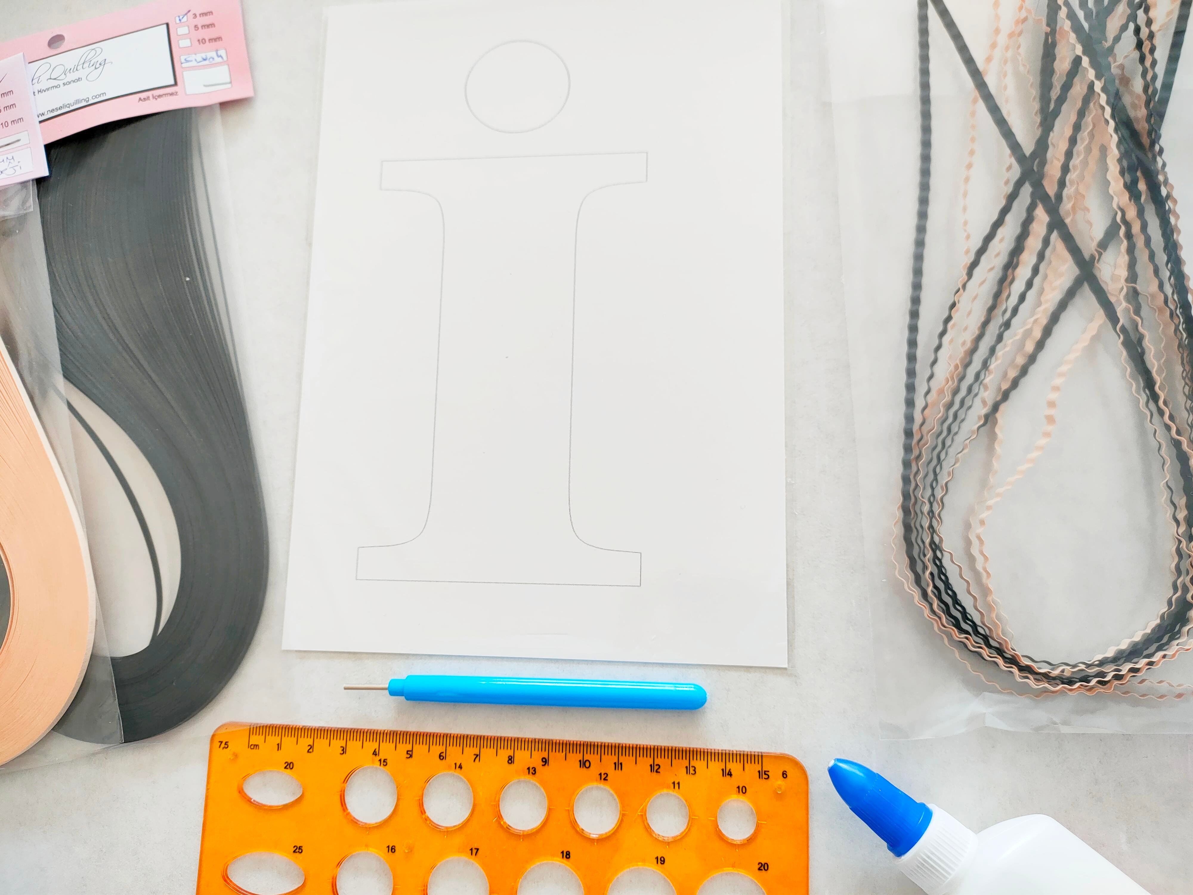 Quilling İ Harfi VİDEOLU Başlangıç Kiti