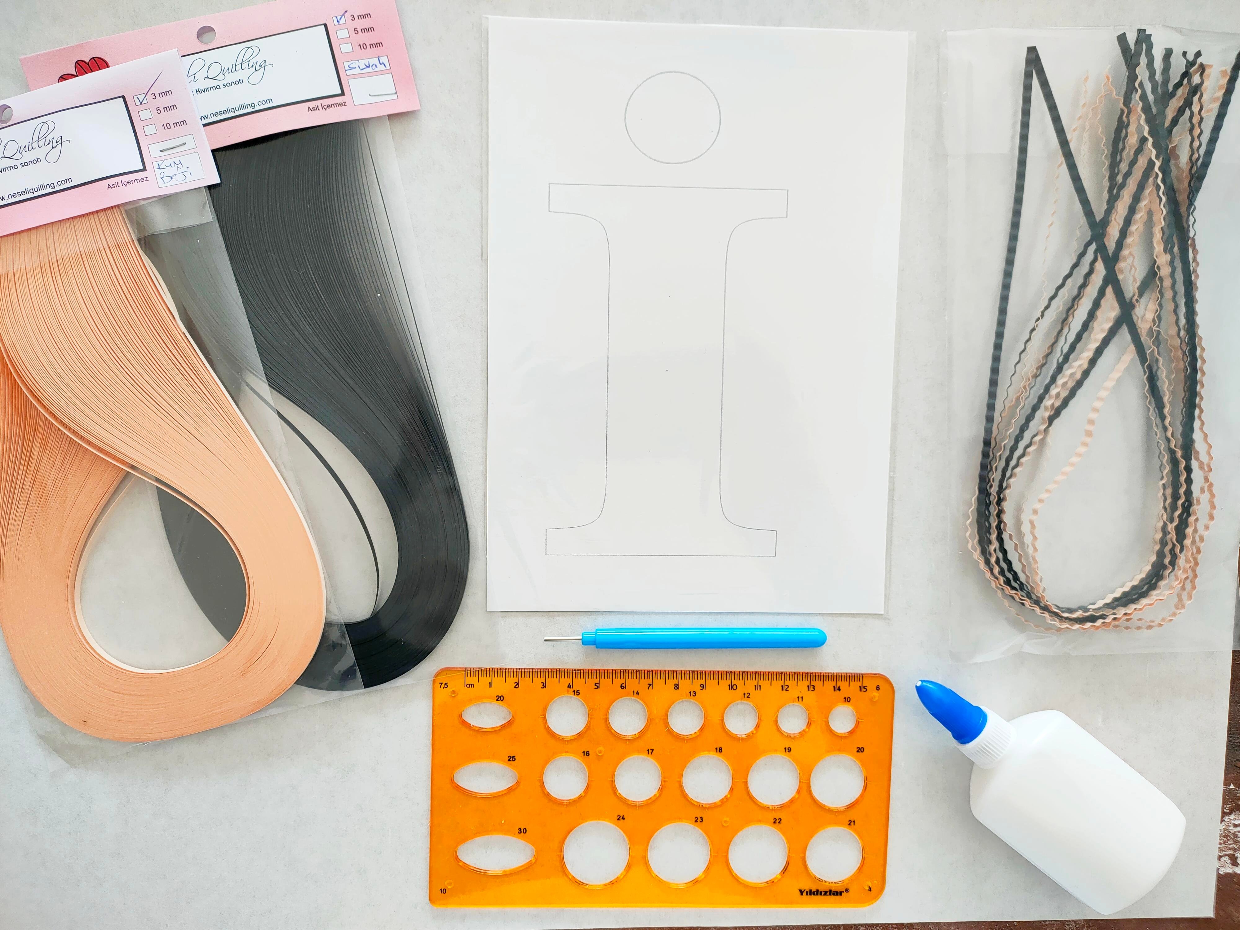 Quilling İ Harfi VİDEOLU Başlangıç Kiti