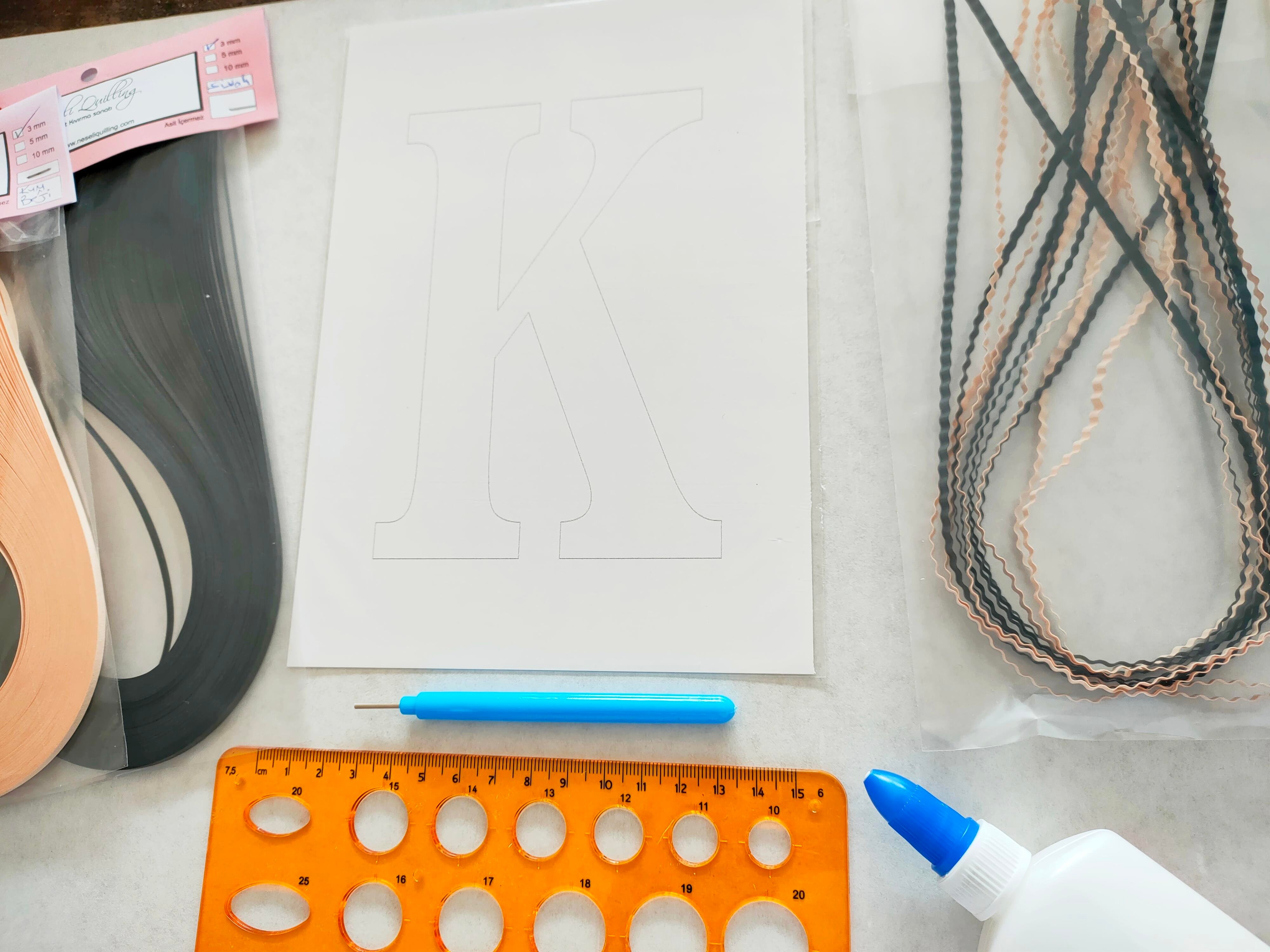 Quilling K Harfi VİDEOLU Başlangıç Kiti