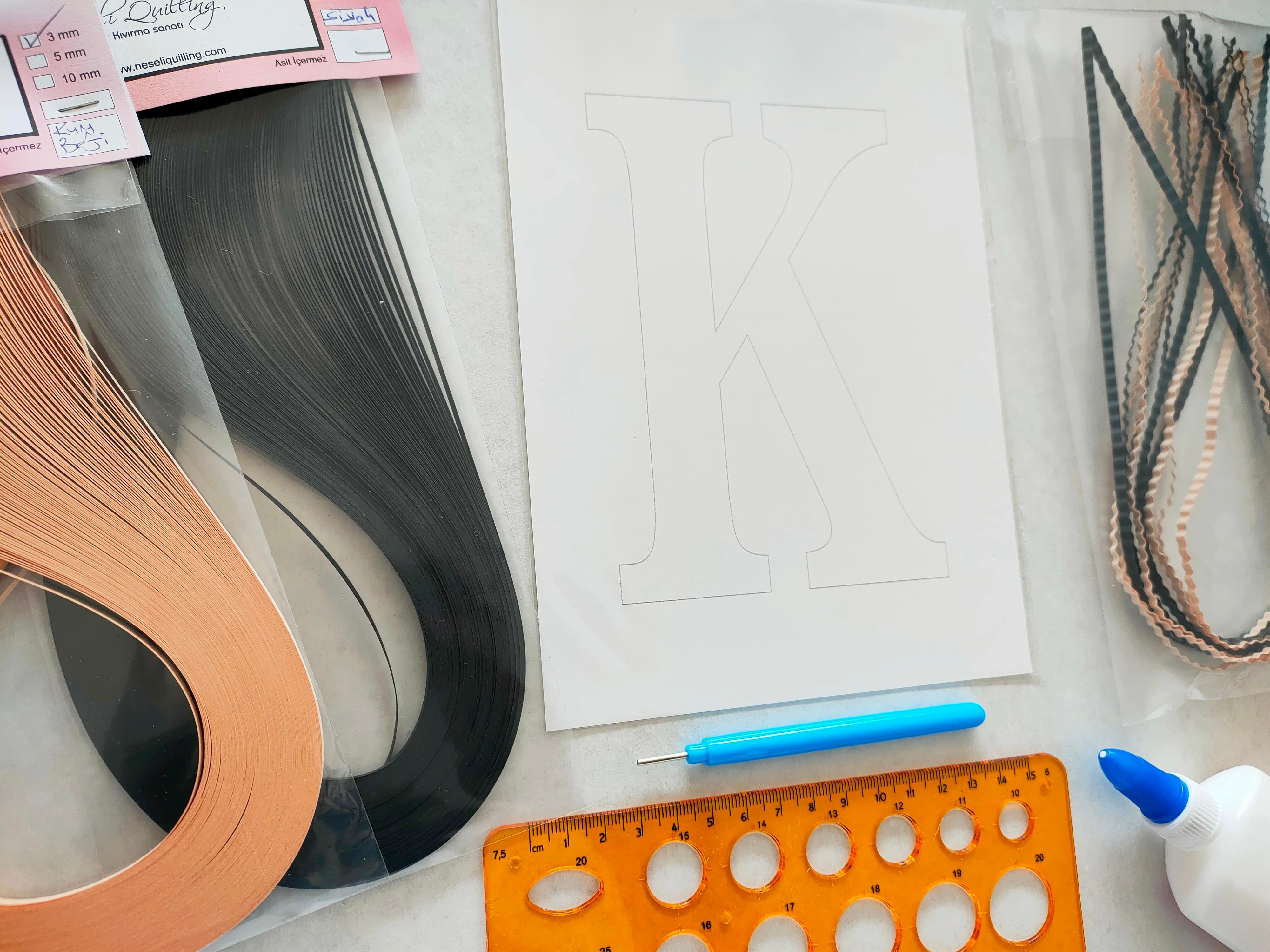 Quilling K Harfi VİDEOLU Başlangıç Kiti