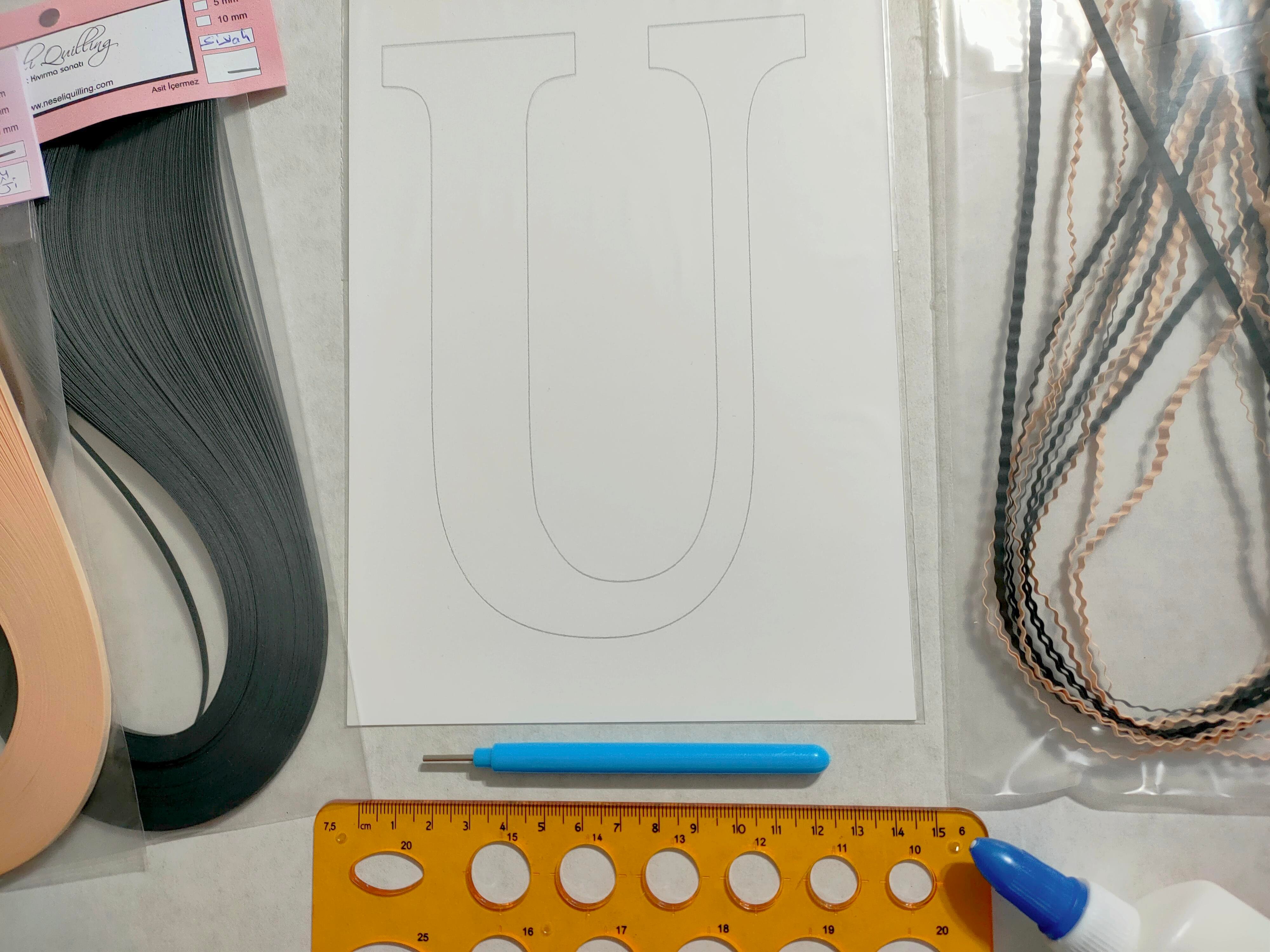 Quilling U Harfi VİDEOLU Başlangıç Kiti