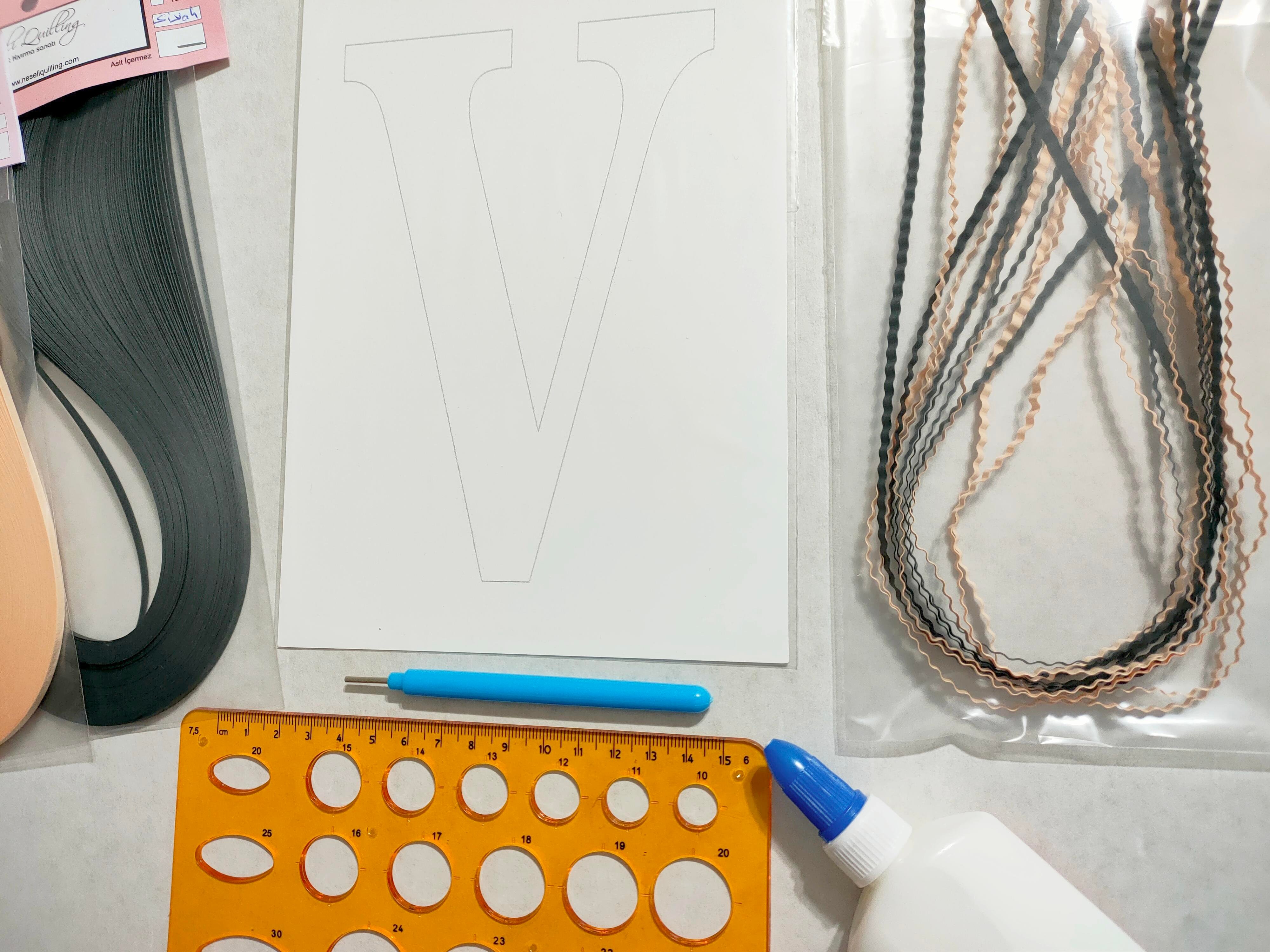 Quilling V Harfi VİDEOLU Başlangıç Kiti