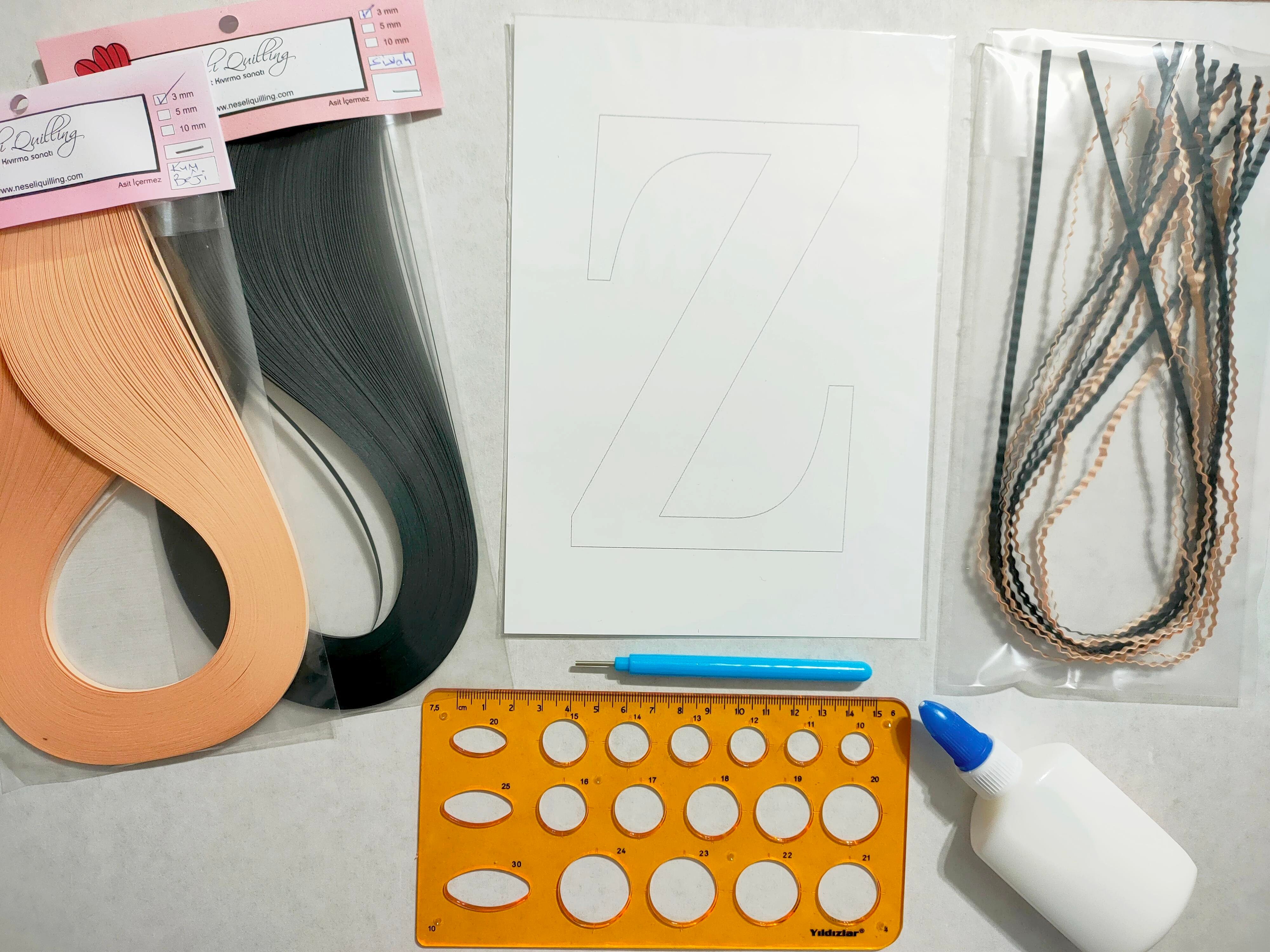 Quilling Z Harfi VİDEOLU Başlangıç Kiti
