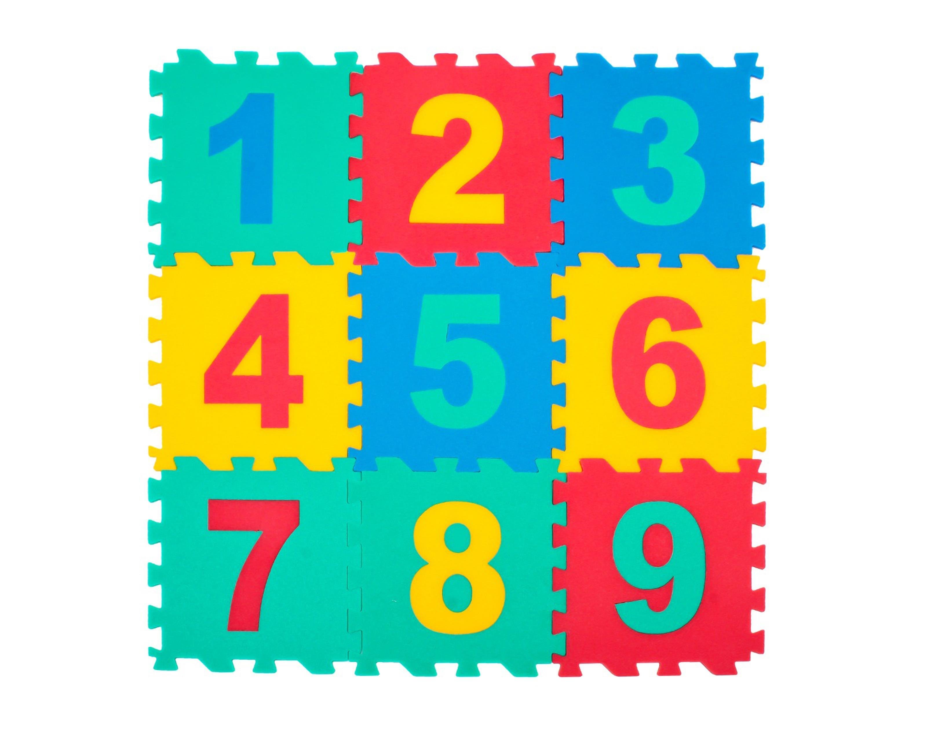 9 Parça Büyük Boy Rakamlı Sayılı Sünger Yapılı Oyun Karosu Yer Matı Puzzle Yapboz