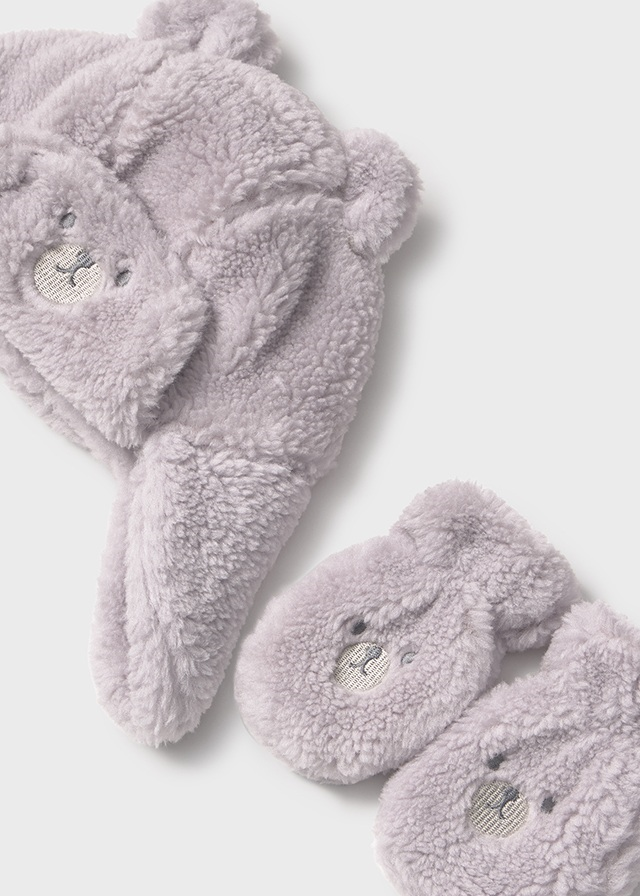 Mayoral Erkek Bebek Peluş Şapka Eldiven Takım