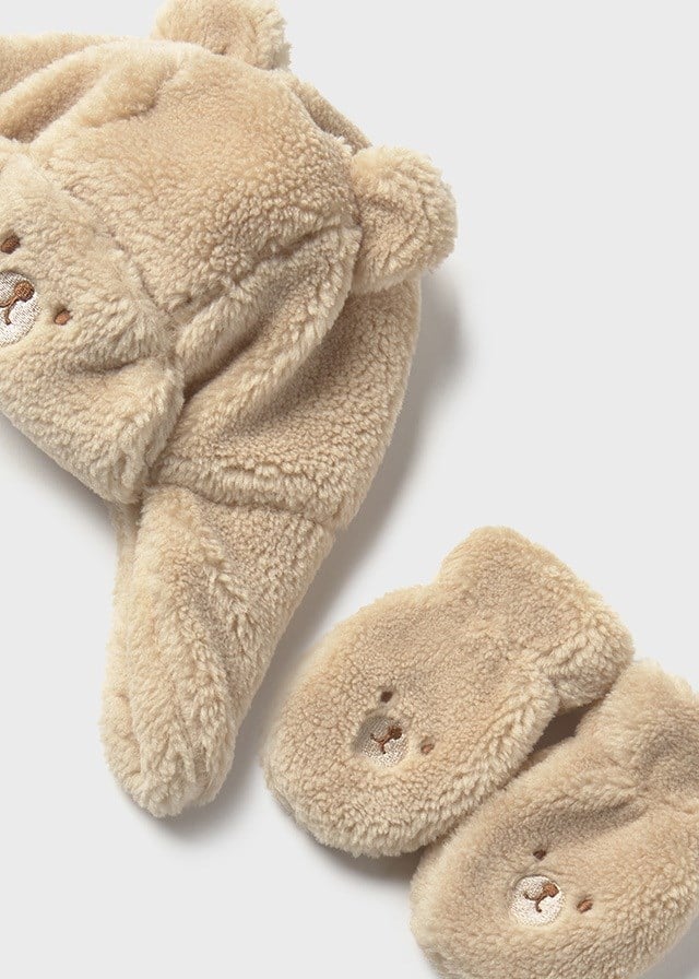 Mayoral Erkek Bebek Peluş Şapka Eldiven Takım