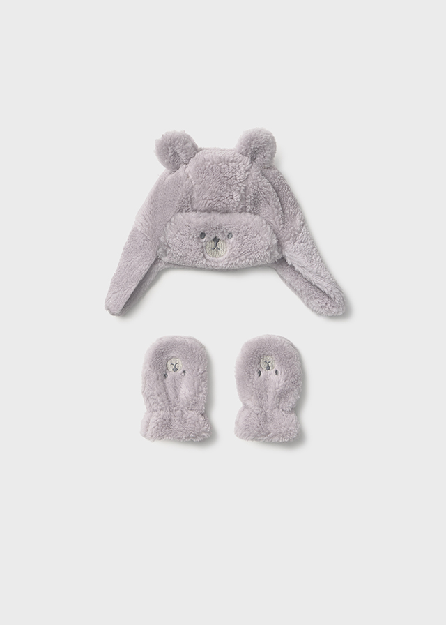 Mayoral Erkek Bebek Peluş Şapka Eldiven Takım