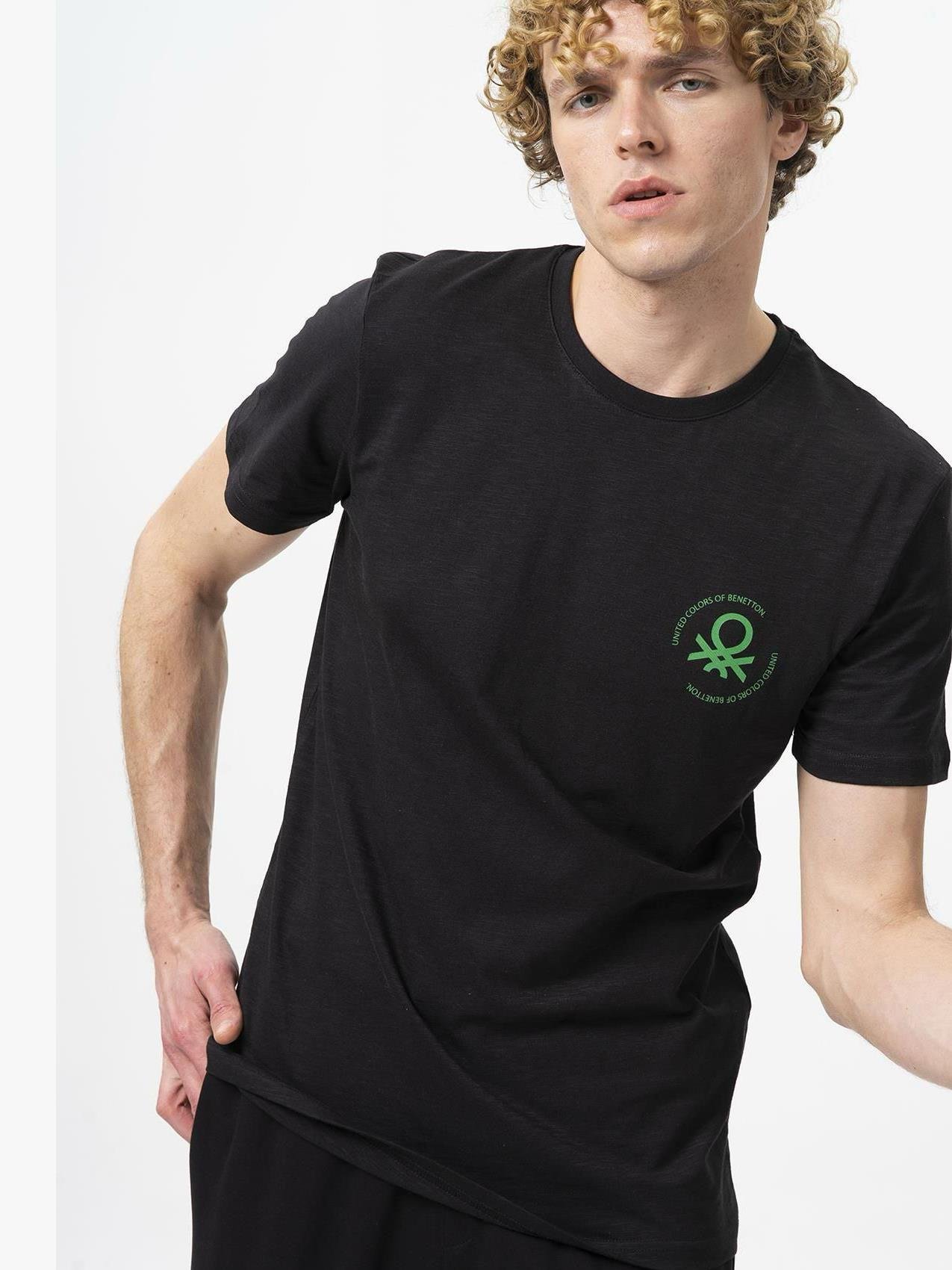 Benetton Erkek Siyah T-Shirt