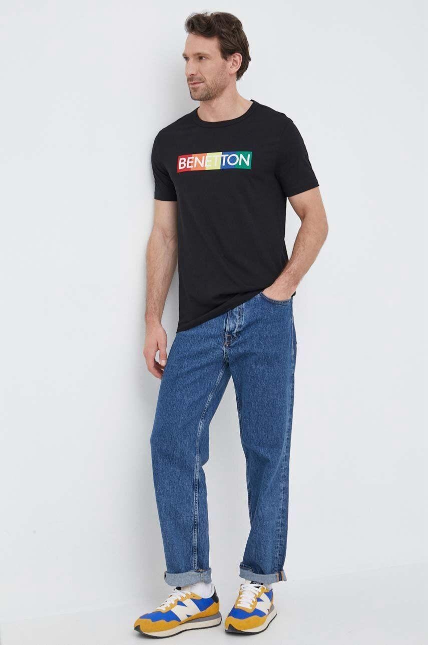 Benetton Siyah Baskılı Tişört