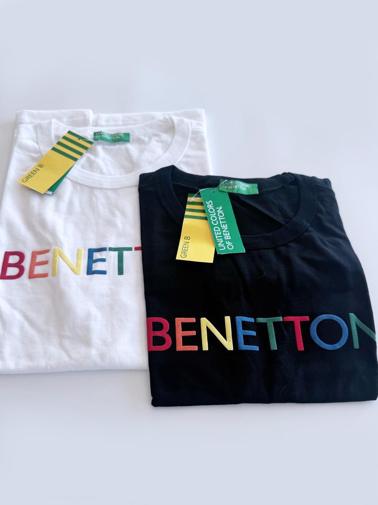 Benetton Siyah Erkek Baskılı Erkek T-Shirt Bisiklet Yaka Basic