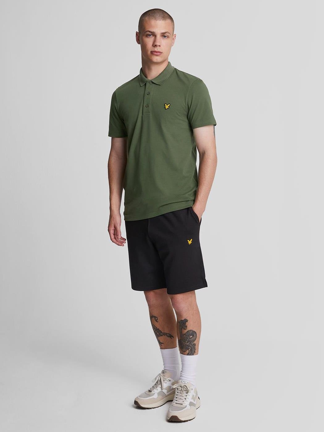 LYLE SCOTT Erkek Haki Yeşil Polo Yaka Tshirt