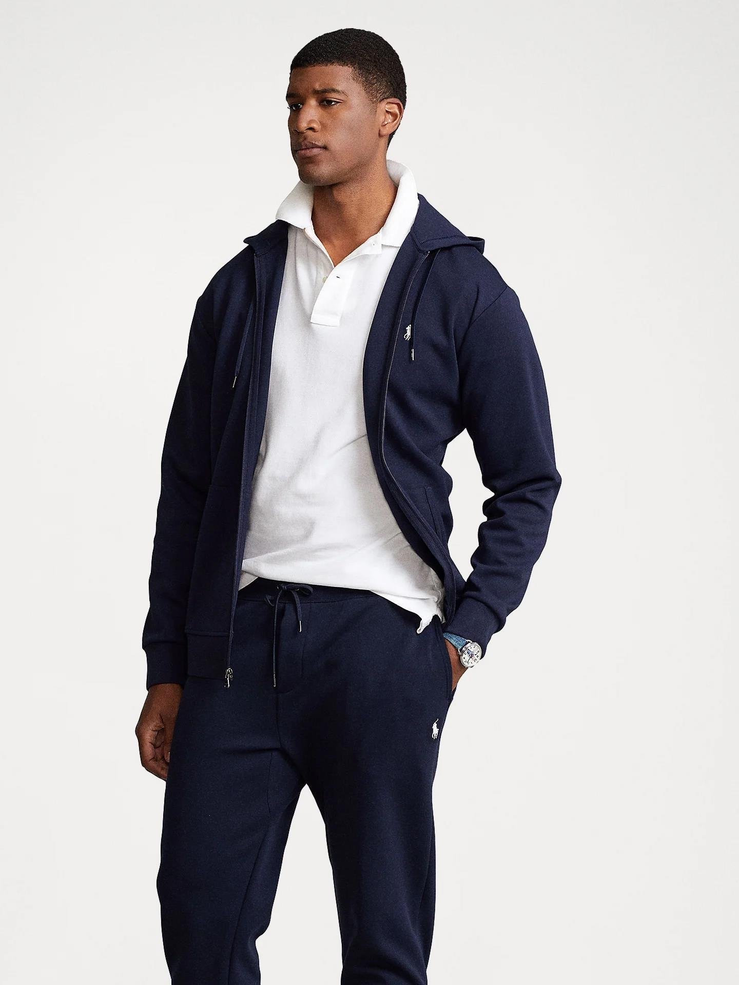 RLP Erkek Lacivert Kapşonlu Fermuarlı Sweatshirt