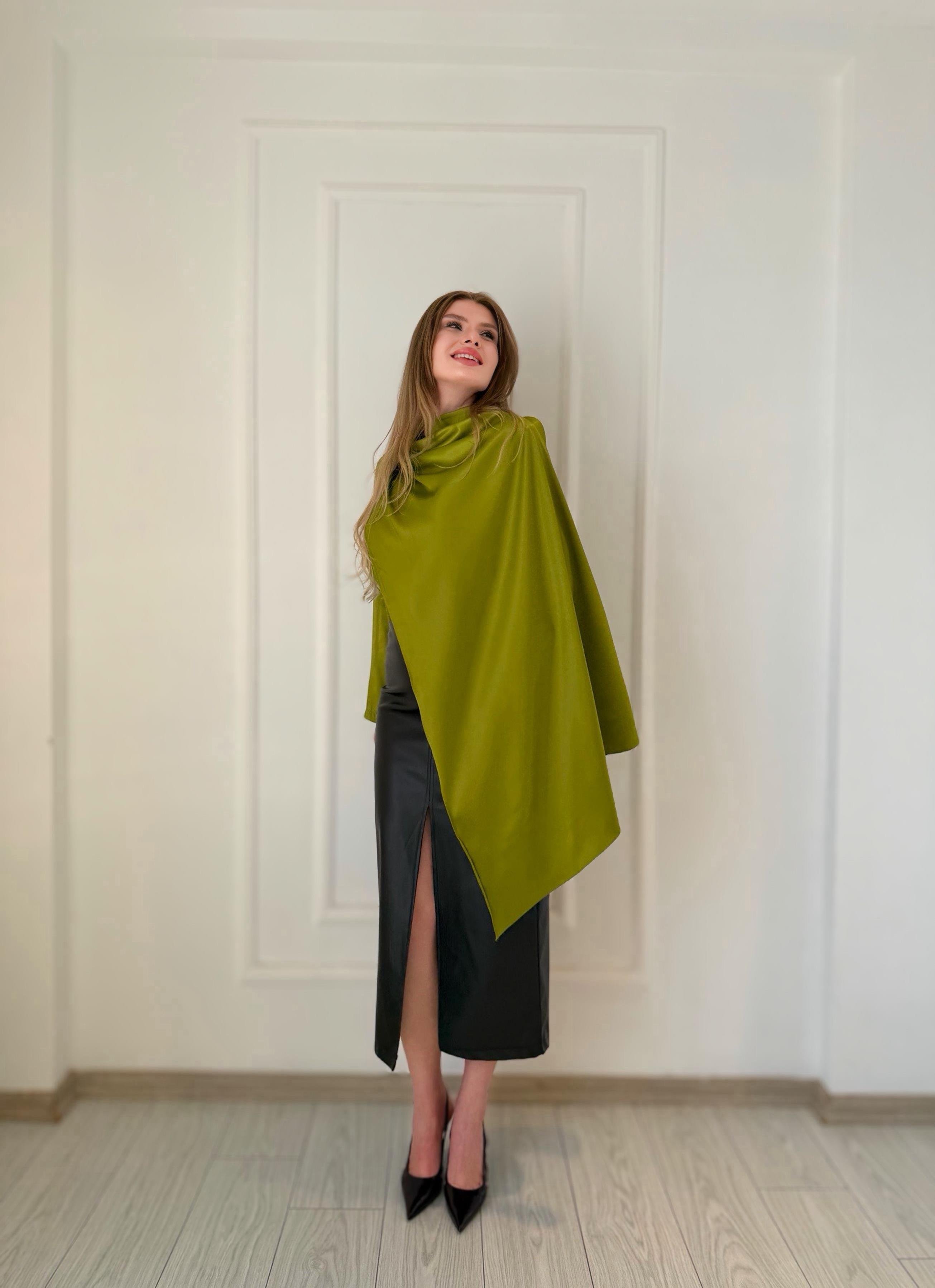 BluzAlice Kendinden Şallı Saten Bluz - Yeşil