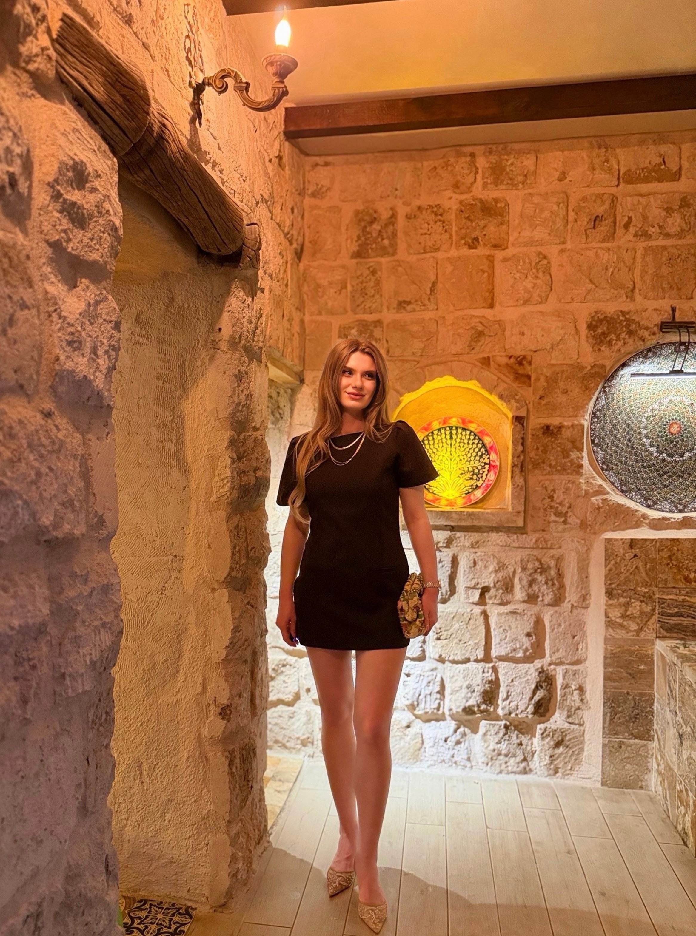 ELBİSEAcı Kahve Karpuz Kol Süs Cepli Elbise