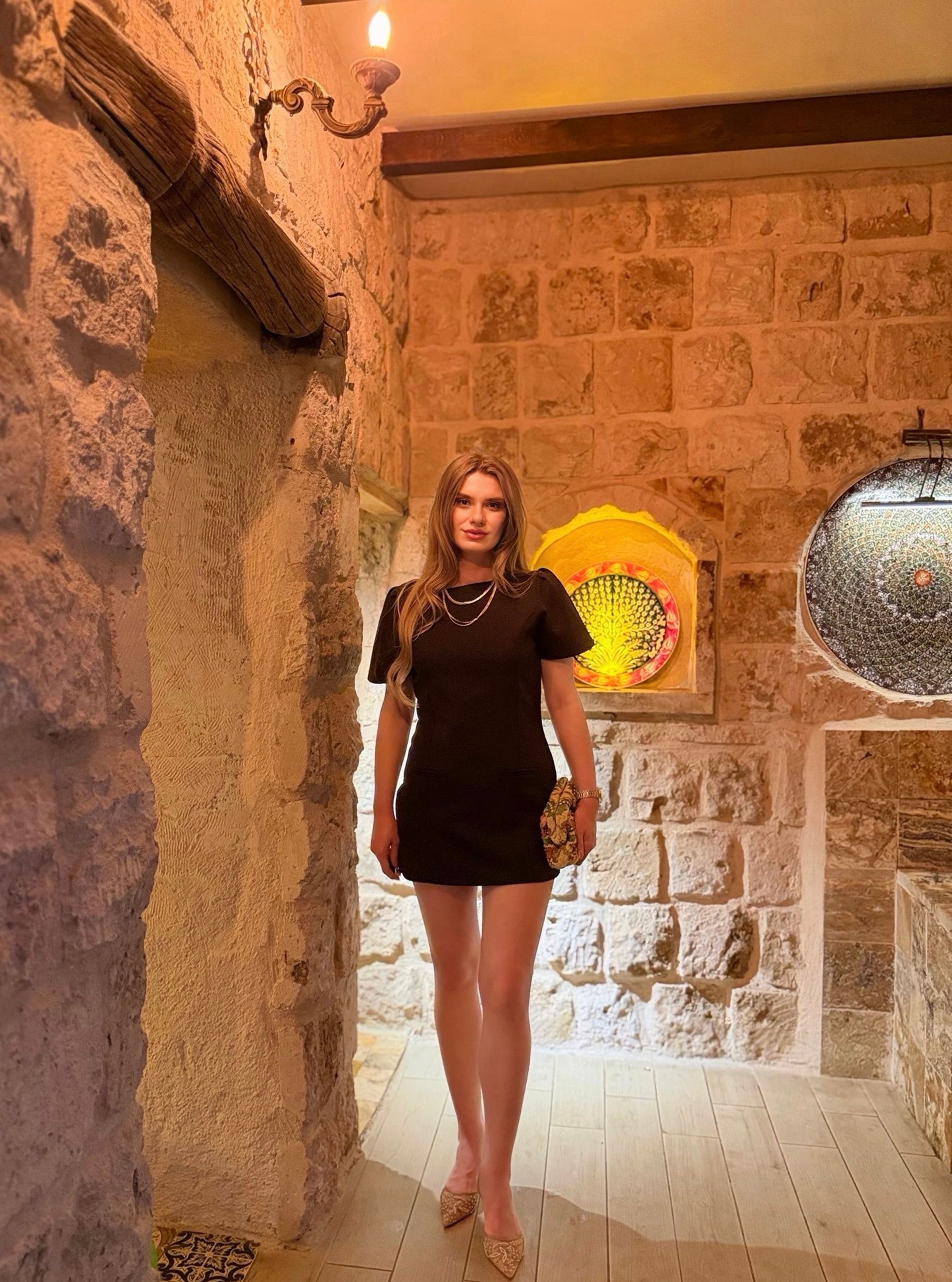 ELBİSEAcı Kahve Karpuz Kol Süs Cepli Elbise
