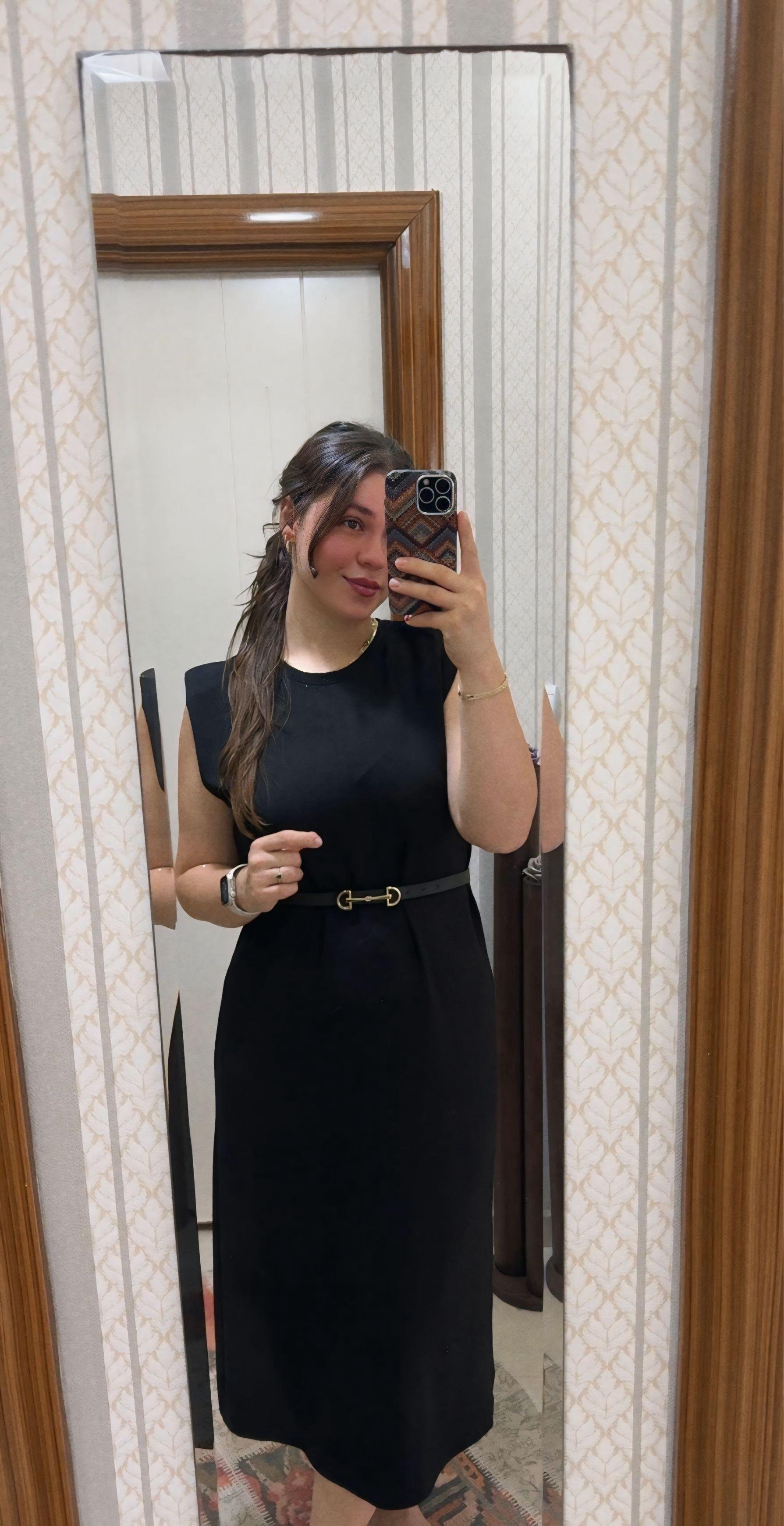 ELBİSEAlina Modal Kumaş Vatkalı Maxi Basic Elbise - Siyah