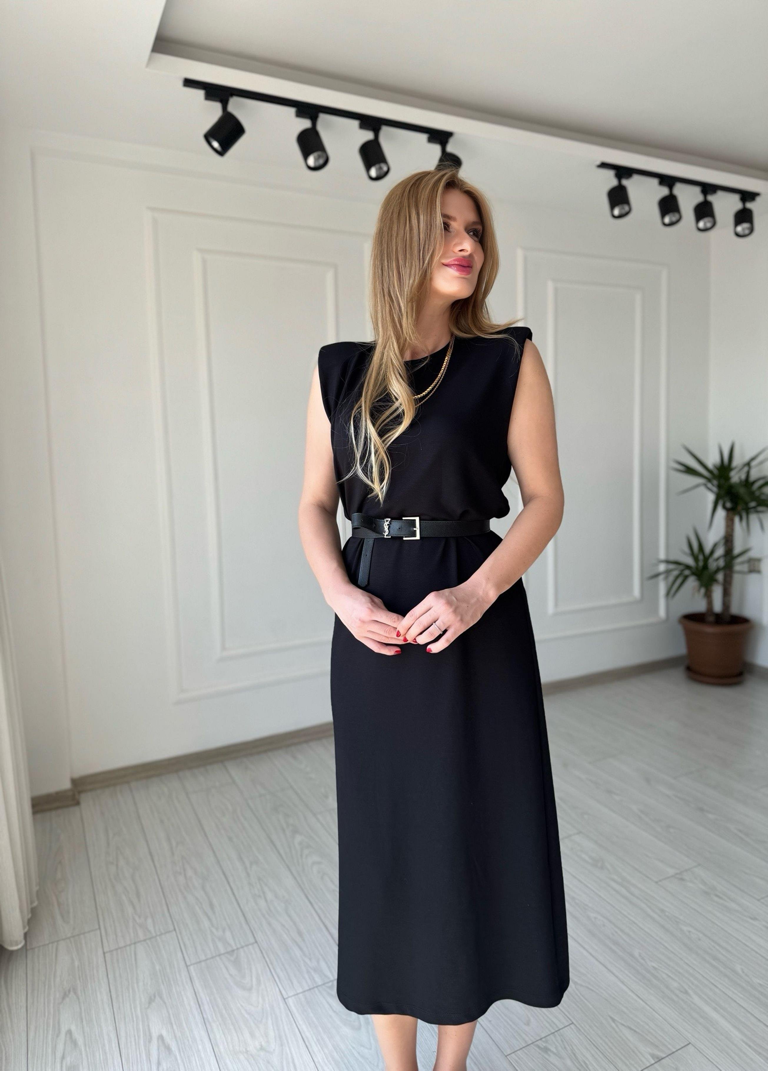 ELBİSEAlina Modal Kumaş Vatkalı Maxi Basic Elbise - Siyah