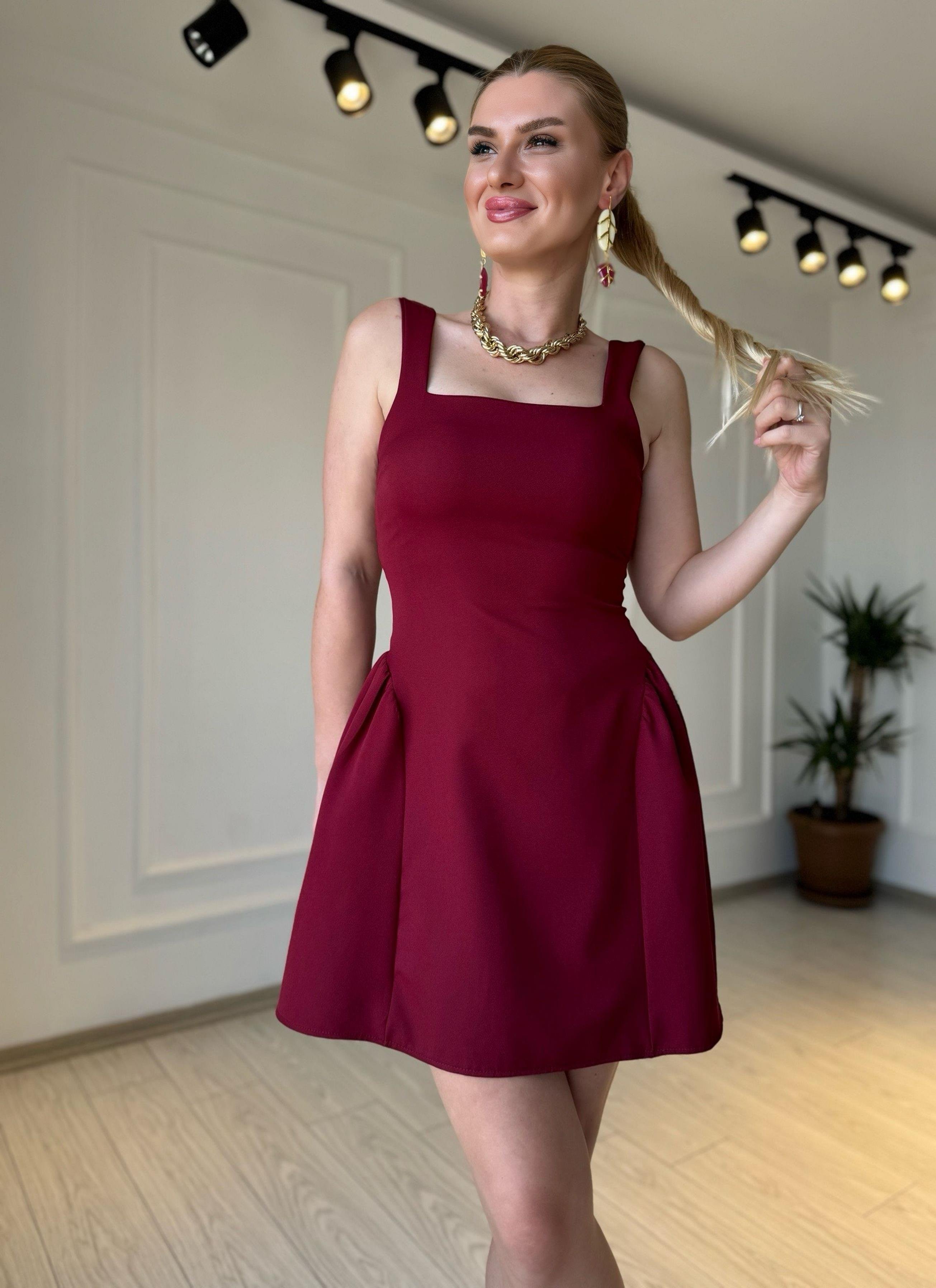 ELBİSEDiana Prenses Model Elbise - Bordo