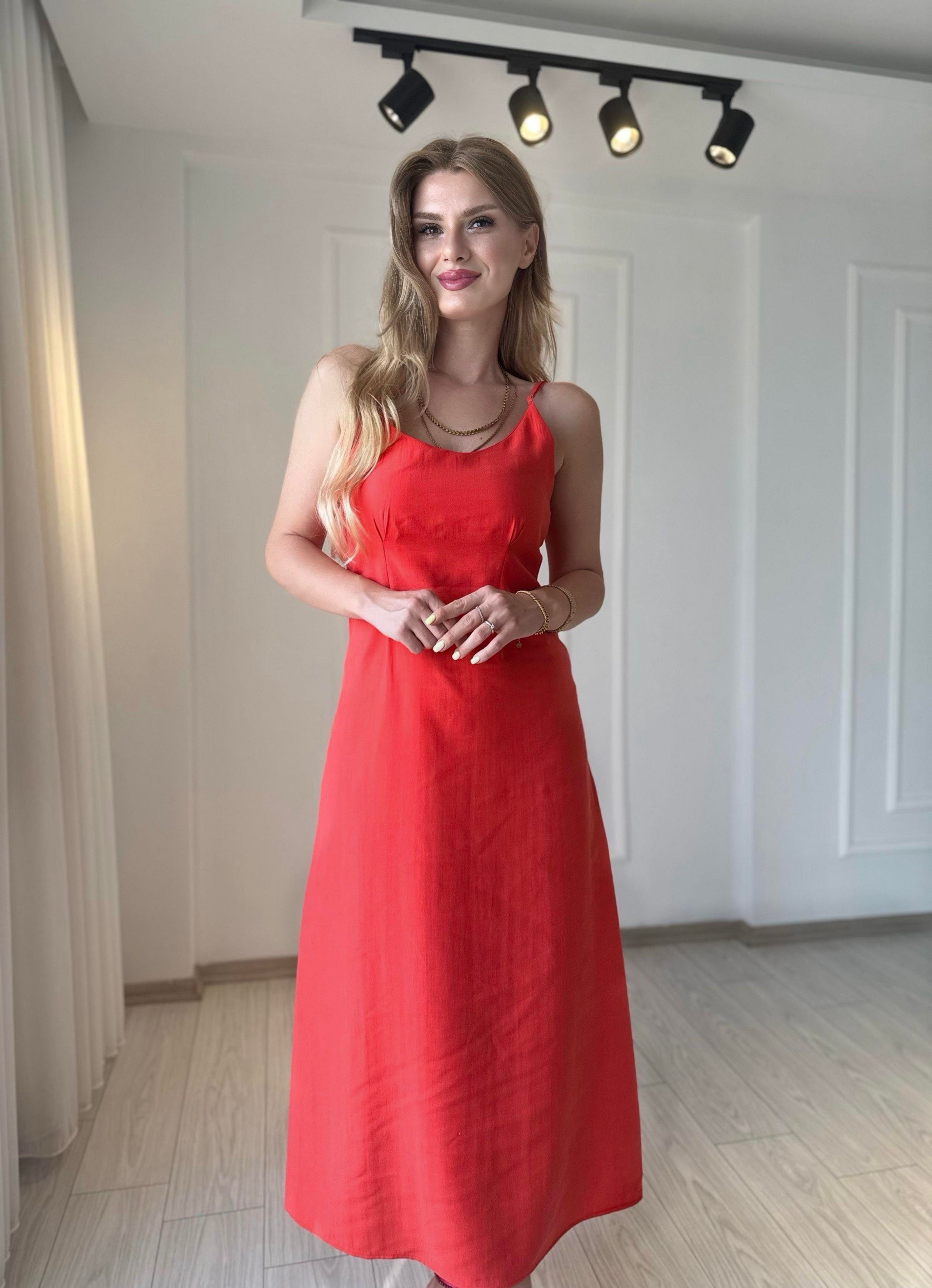 ELBİSEPremium Gömlek Elbise İkili Takım - Nar Çiçeği
