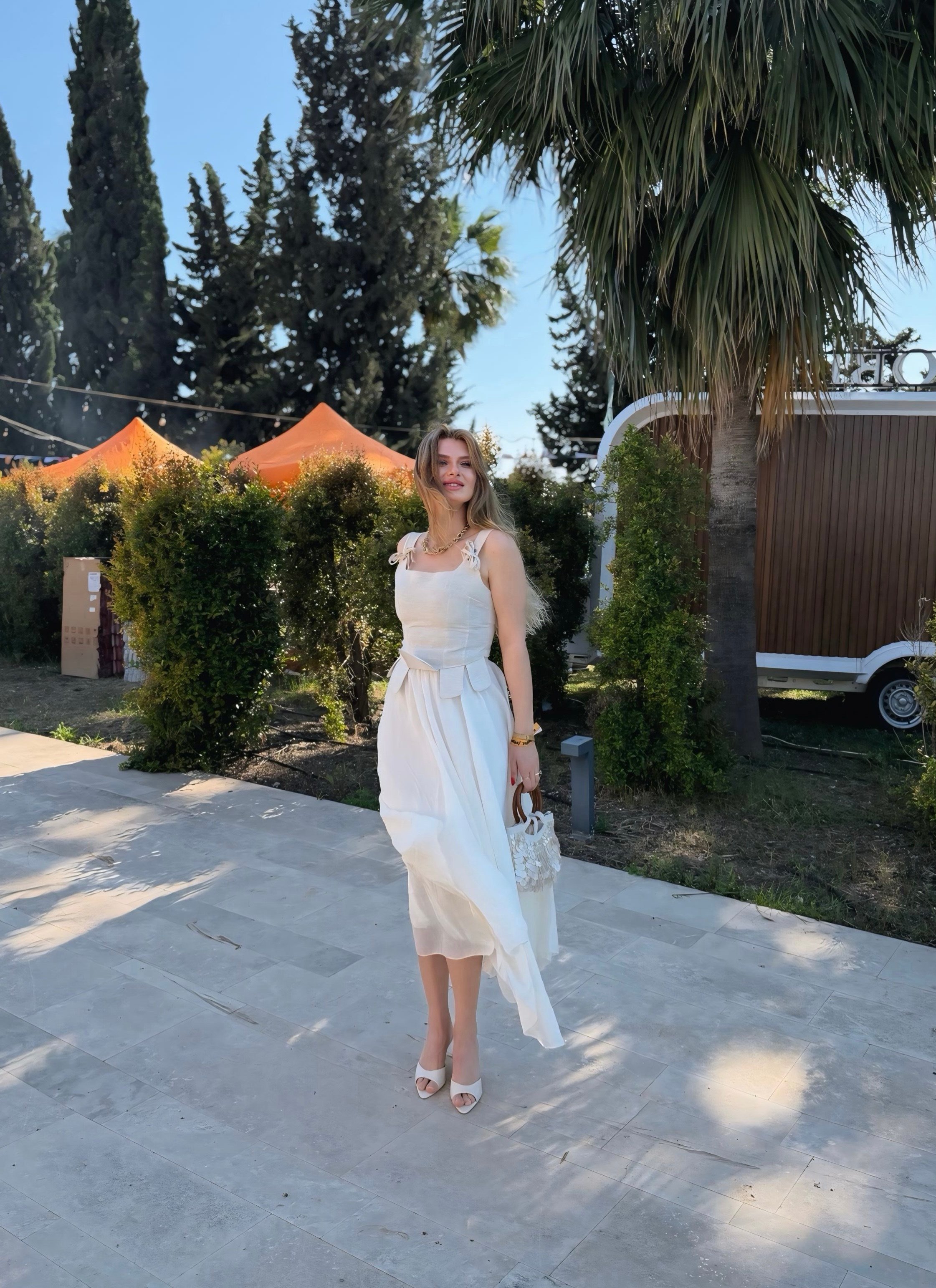 EtekEkru Bohem Krinkıl Dokulu Midi Etek