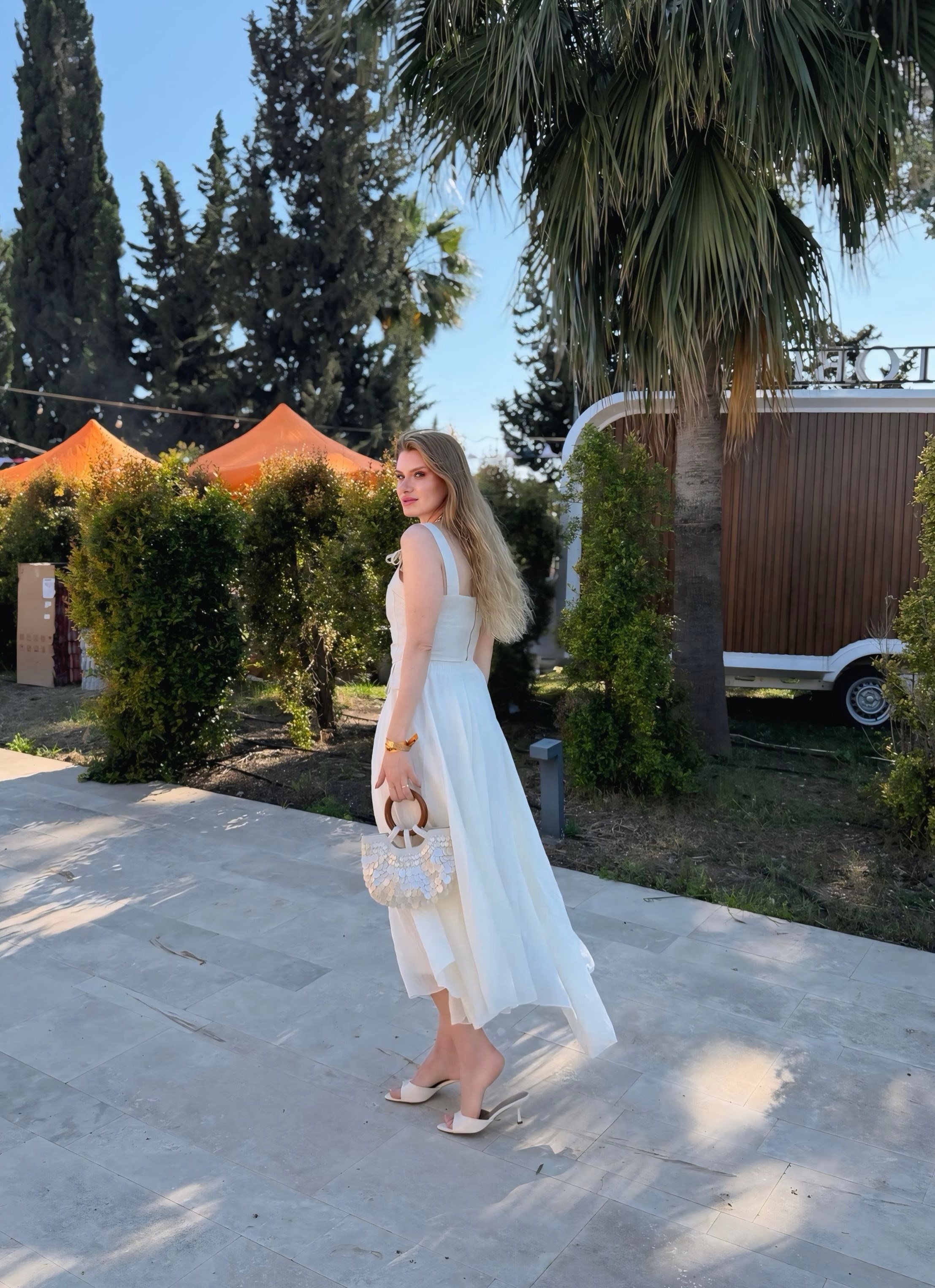 EtekEkru Bohem Krinkıl Dokulu Midi Etek