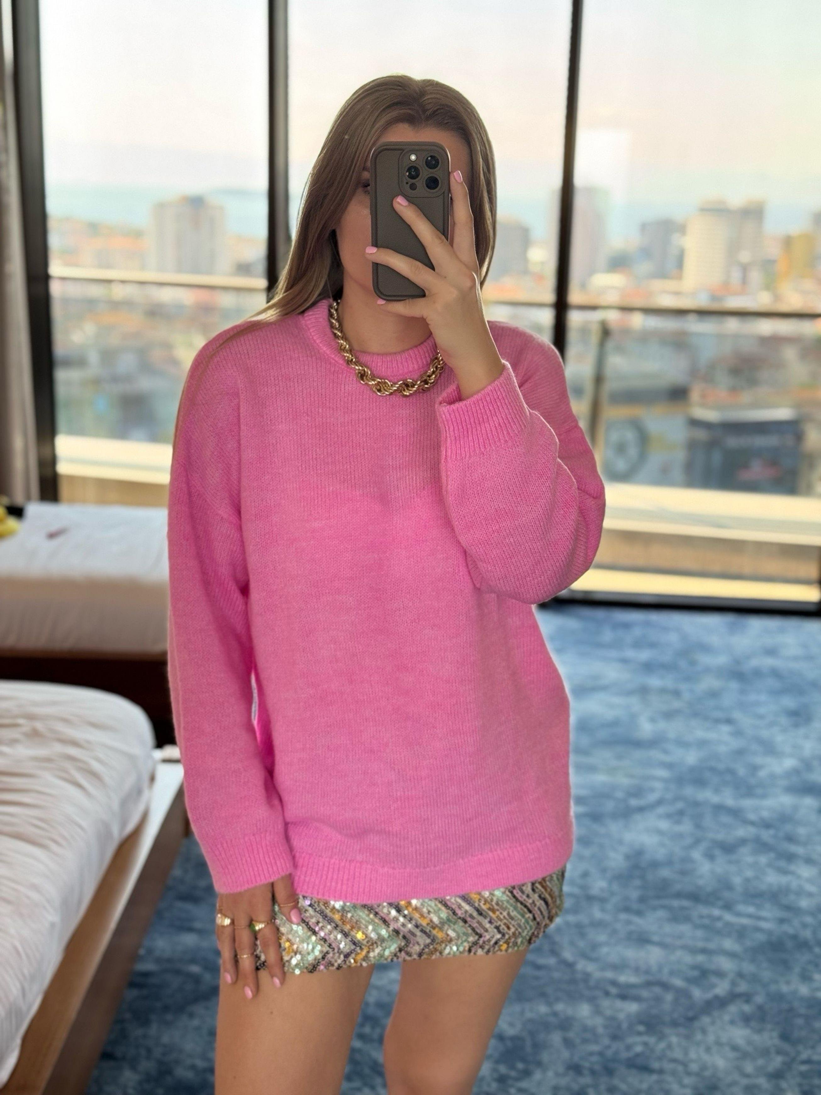 Kazak & HırkaPembe Sidney Oversize Triko Kazak