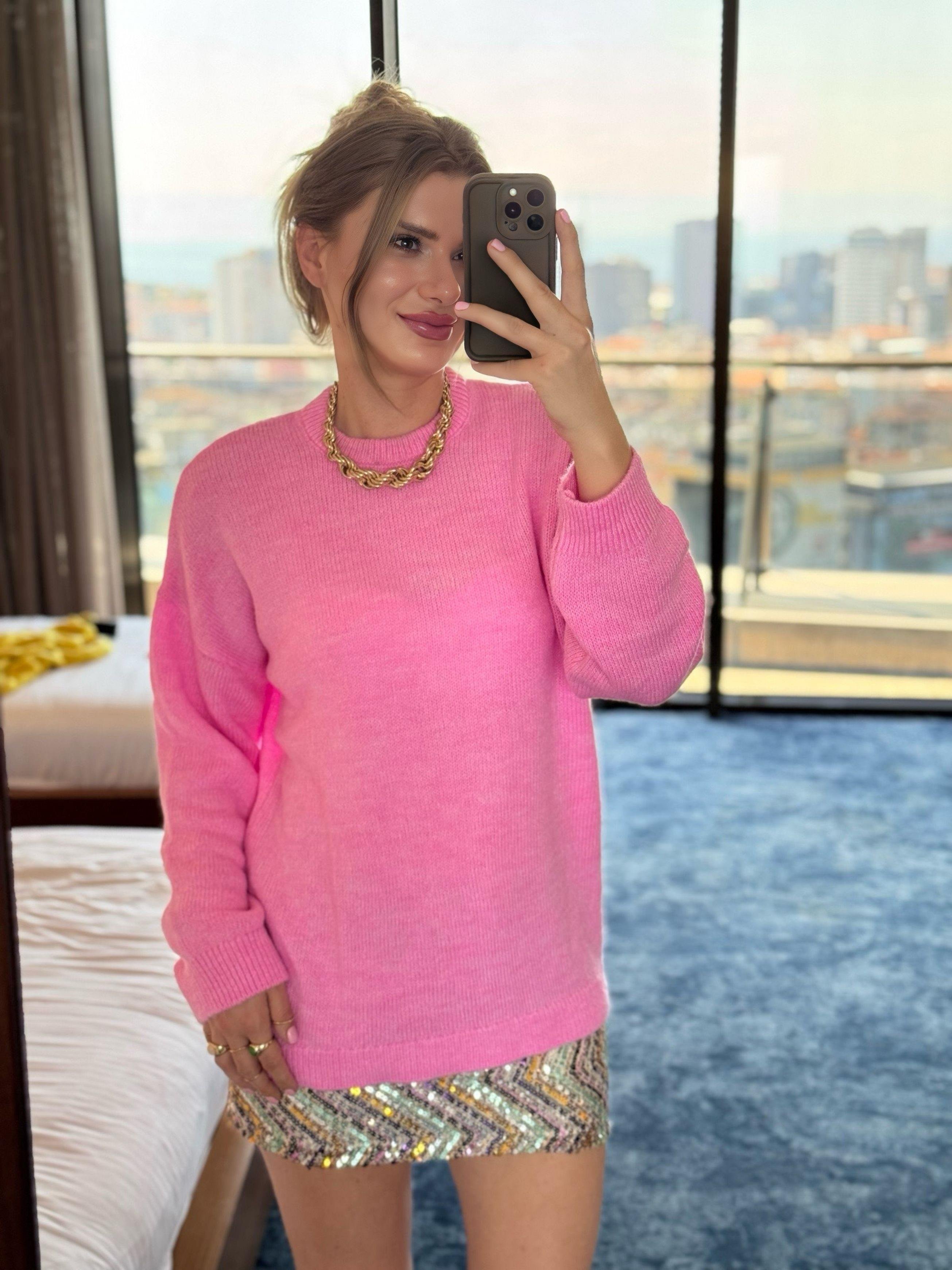 Kazak & HırkaPembe Sidney Oversize Triko Kazak