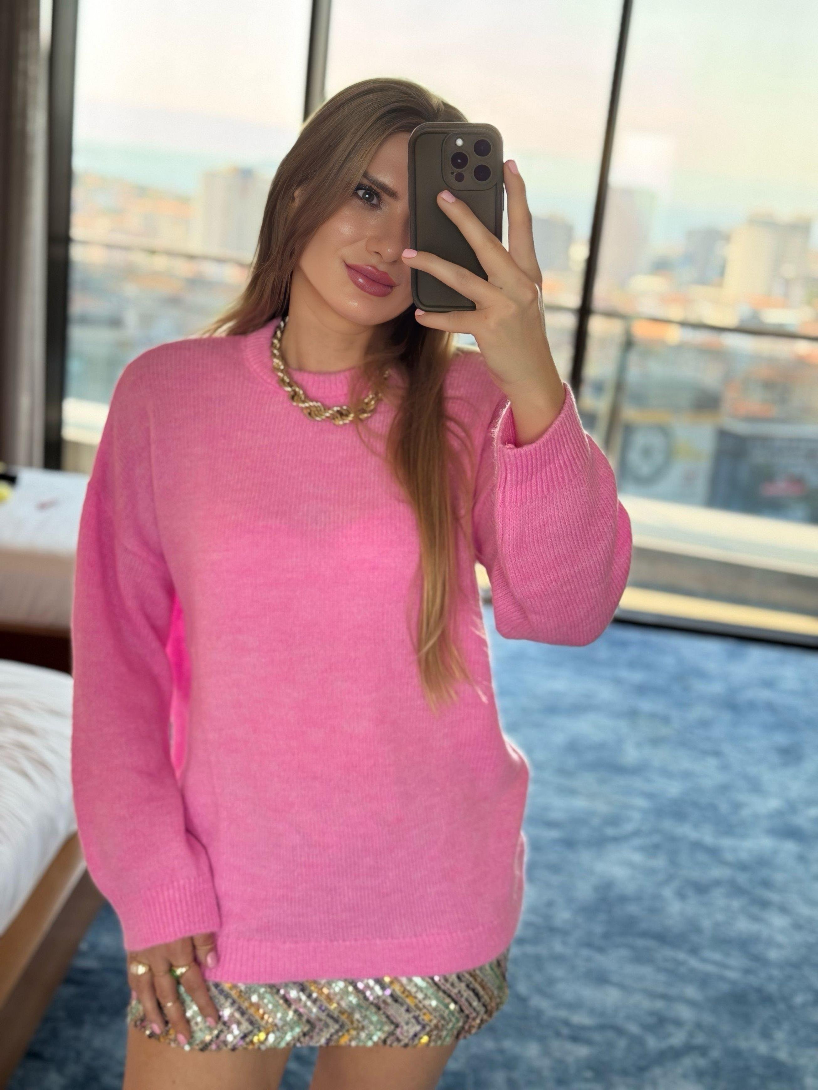 Kazak & HırkaPembe Sidney Oversize Triko Kazak